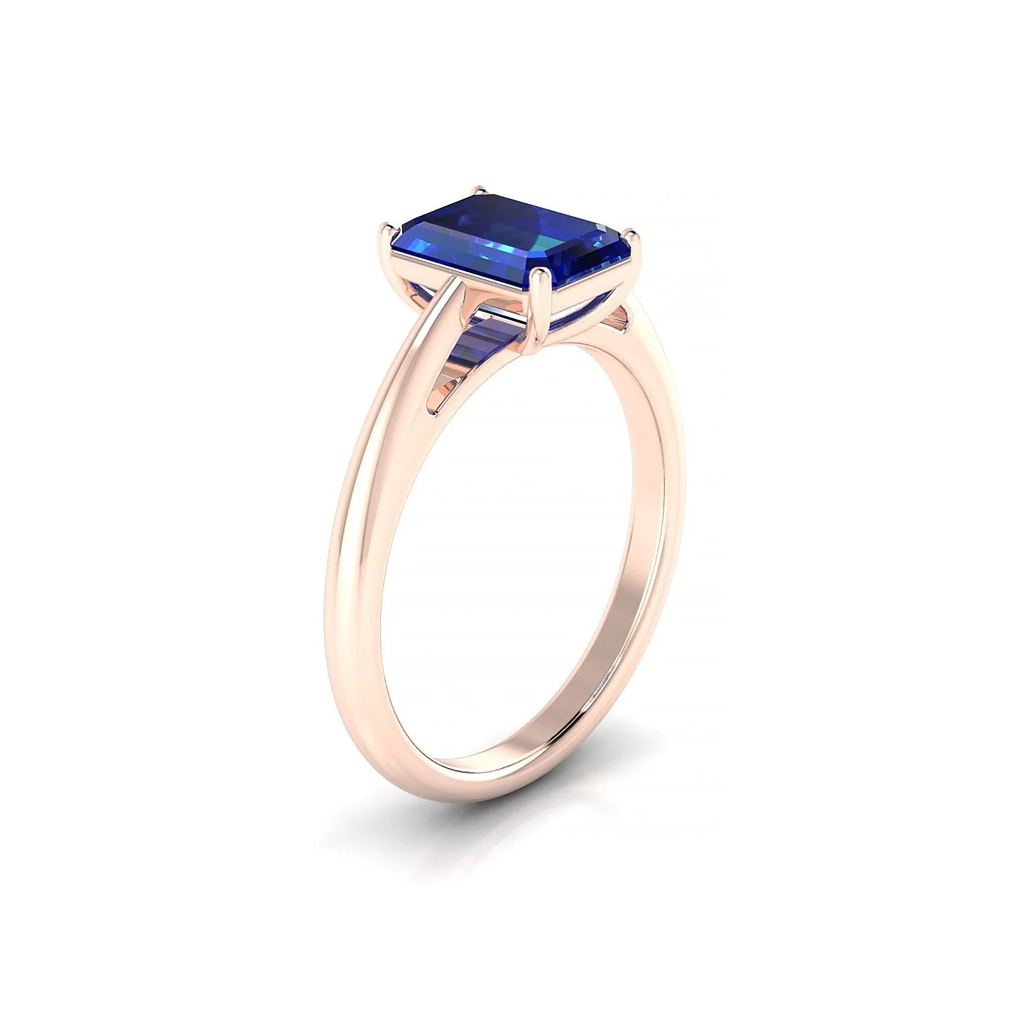 Treasure | 18k Rose Gold 8 x 6 mm Emerald Sapphire Ring