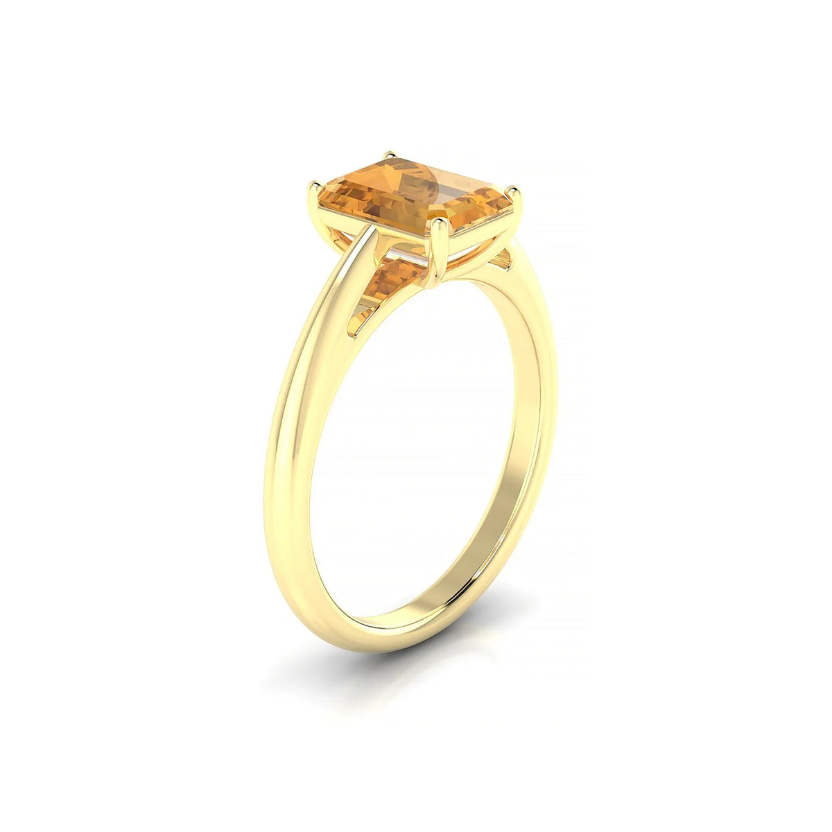 Treasure | 18k Yellow Gold 8 x 6 mm Emerald Citrine Ring