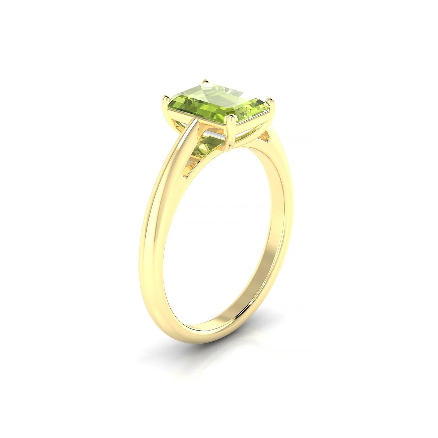 Treasure | 18k Yellow Gold 8 x 6 mm Emerald Peridot Ring