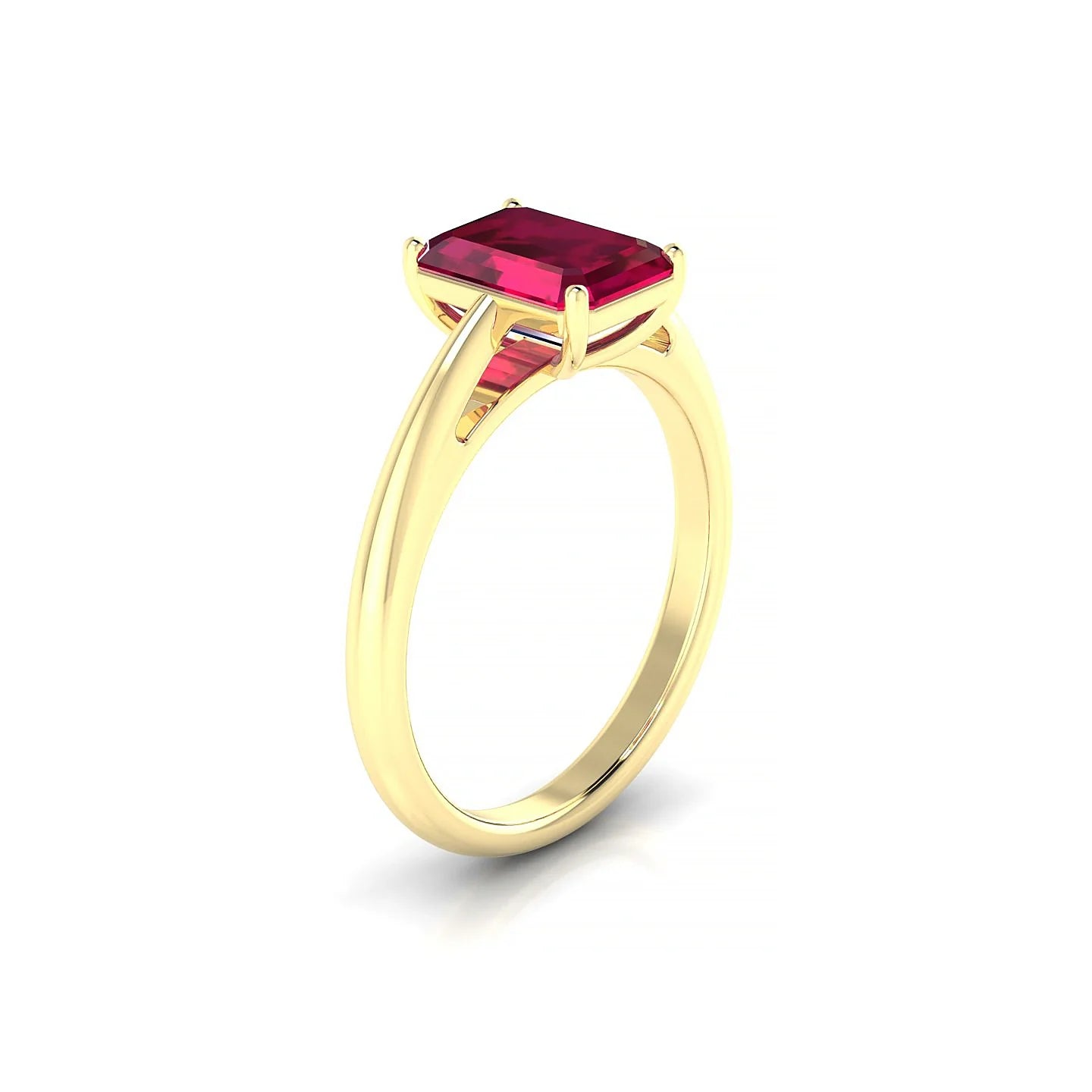Treasure | 18k Yellow Gold 8 x 6 mm Emerald Ruby Ring