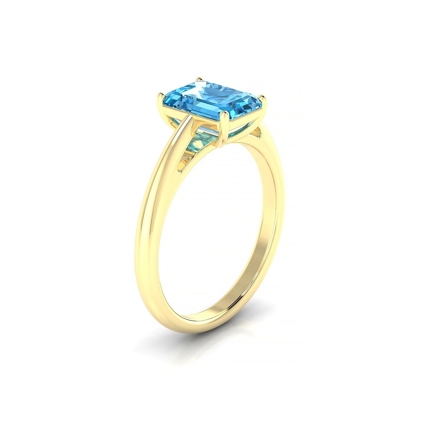 Treasure | 18k Yellow Gold 8 x 6 mm Emerald Topaz Ring