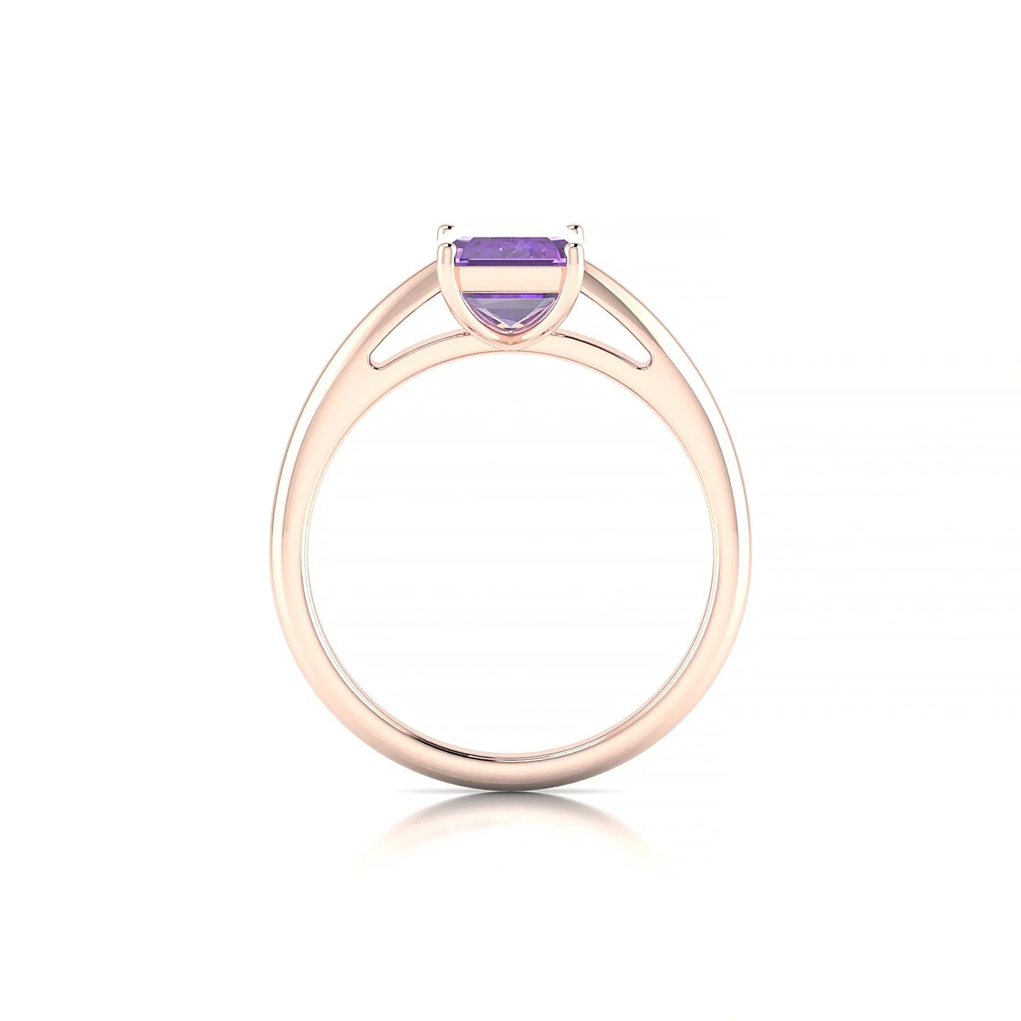 Treasure | 18k Rose Gold 8 x 6 mm Emerald Amethyst Ring