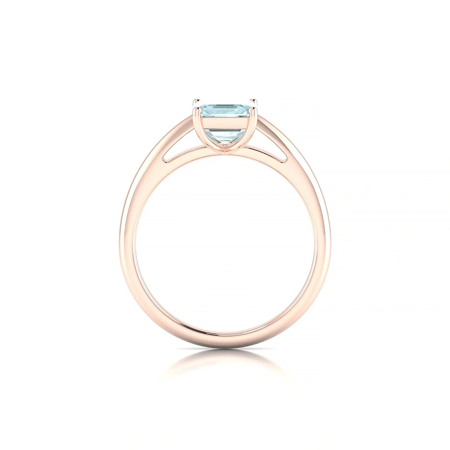 Treasure | 18k Rose Gold 8 x 6 mm Emerald Aquamarine Ring