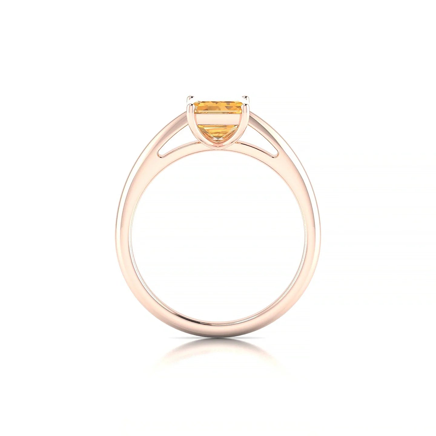 Treasure | 18k Rose Gold 8 x 6 mm Emerald Citrine Ring