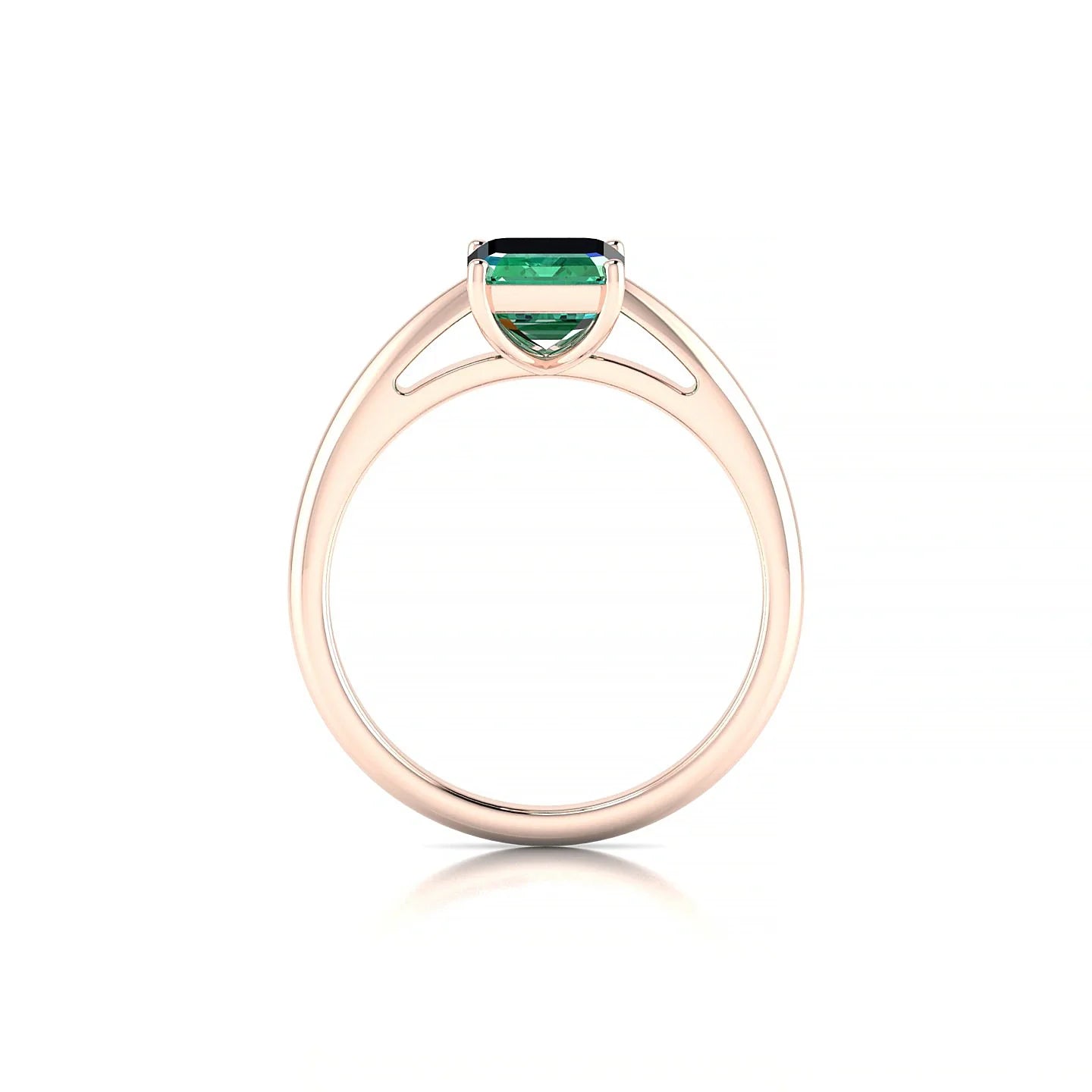 Treasure | 18k Rose Gold 8 x 6 mm Emerald Emerald Ring