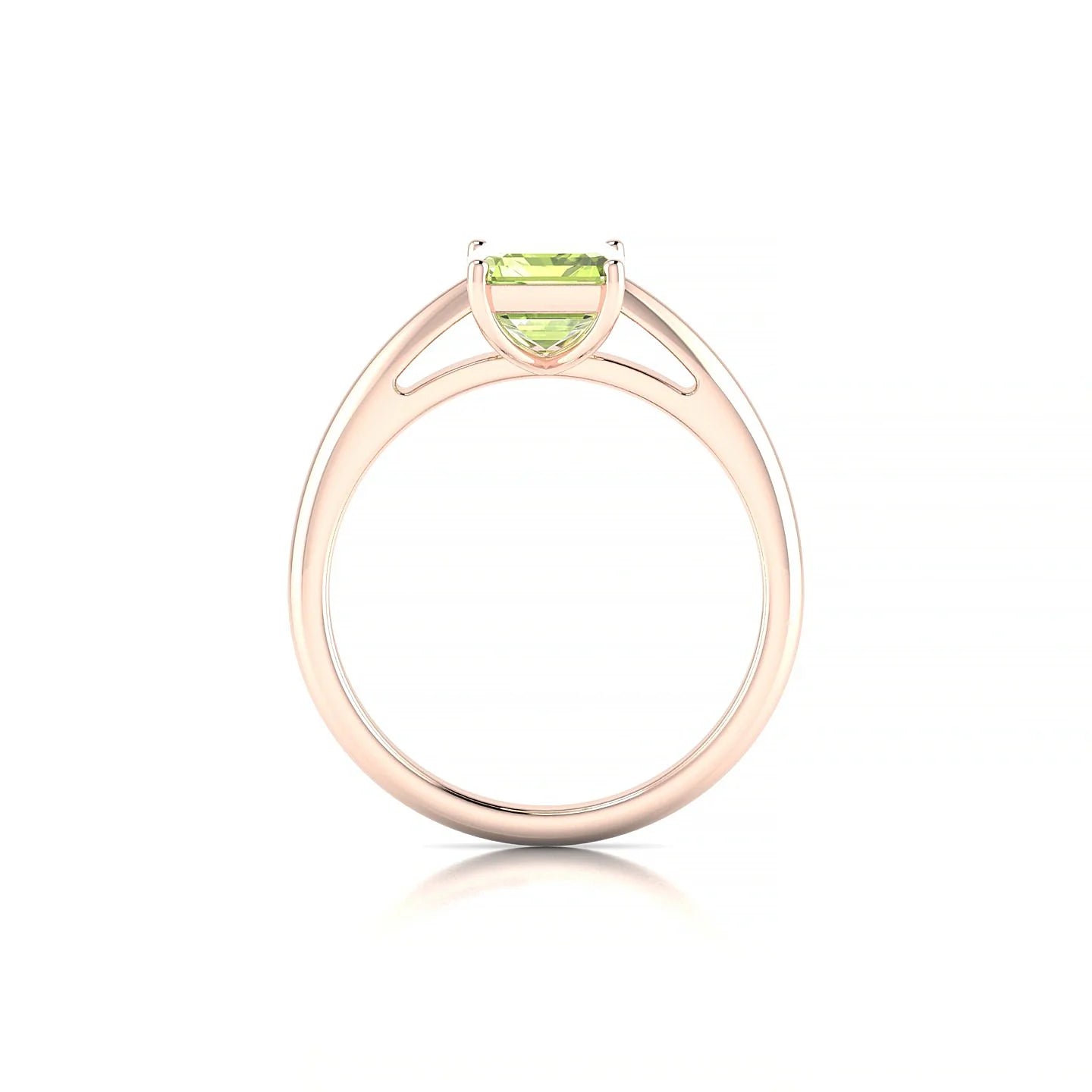 Treasure | 18k Rose Gold 8 x 6 mm Emerald Peridot Ring