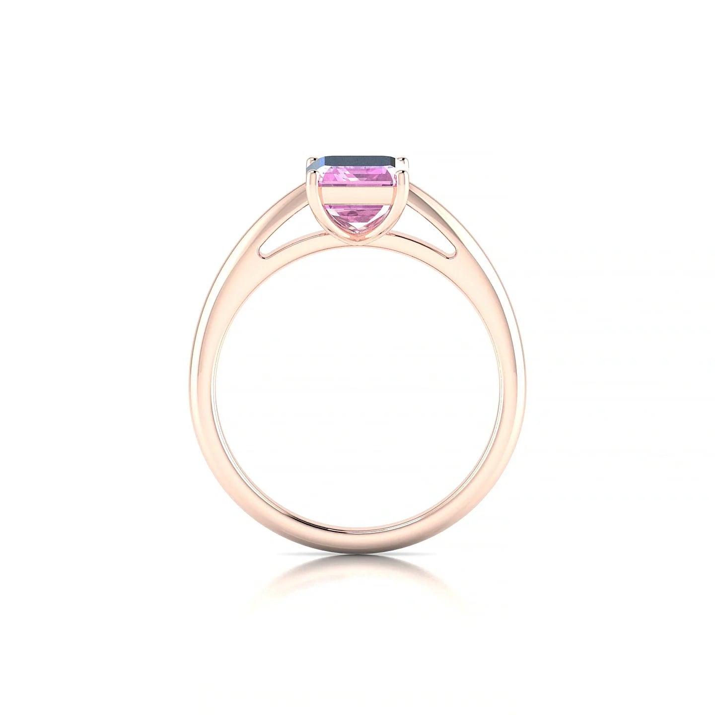 Treasure | 18k Rose Gold 8 x 6 mm Emerald Pink Sapphire Ring