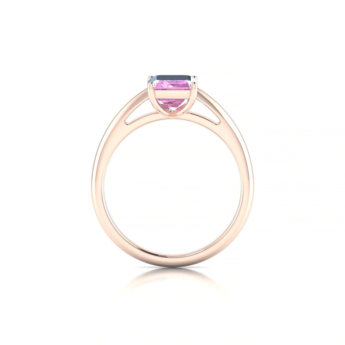 Treasure | 18k Rose Gold 8 x 6 mm Emerald Pink Sapphire Ring