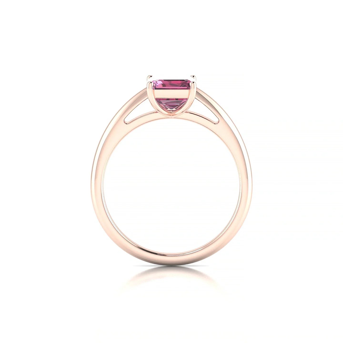 Treasure | 18k Rose Gold 8 x 6 mm Emerald Rhodolite Ring
