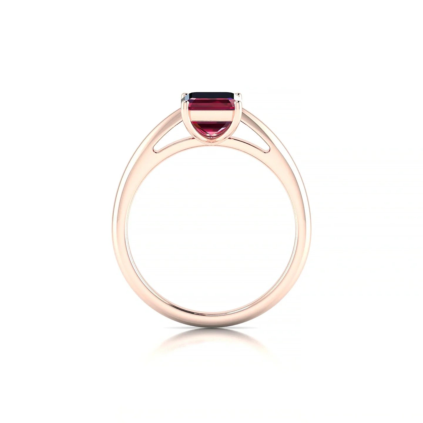 Treasure | 18k Rose Gold 8 x 6 mm Emerald Ruby Ring