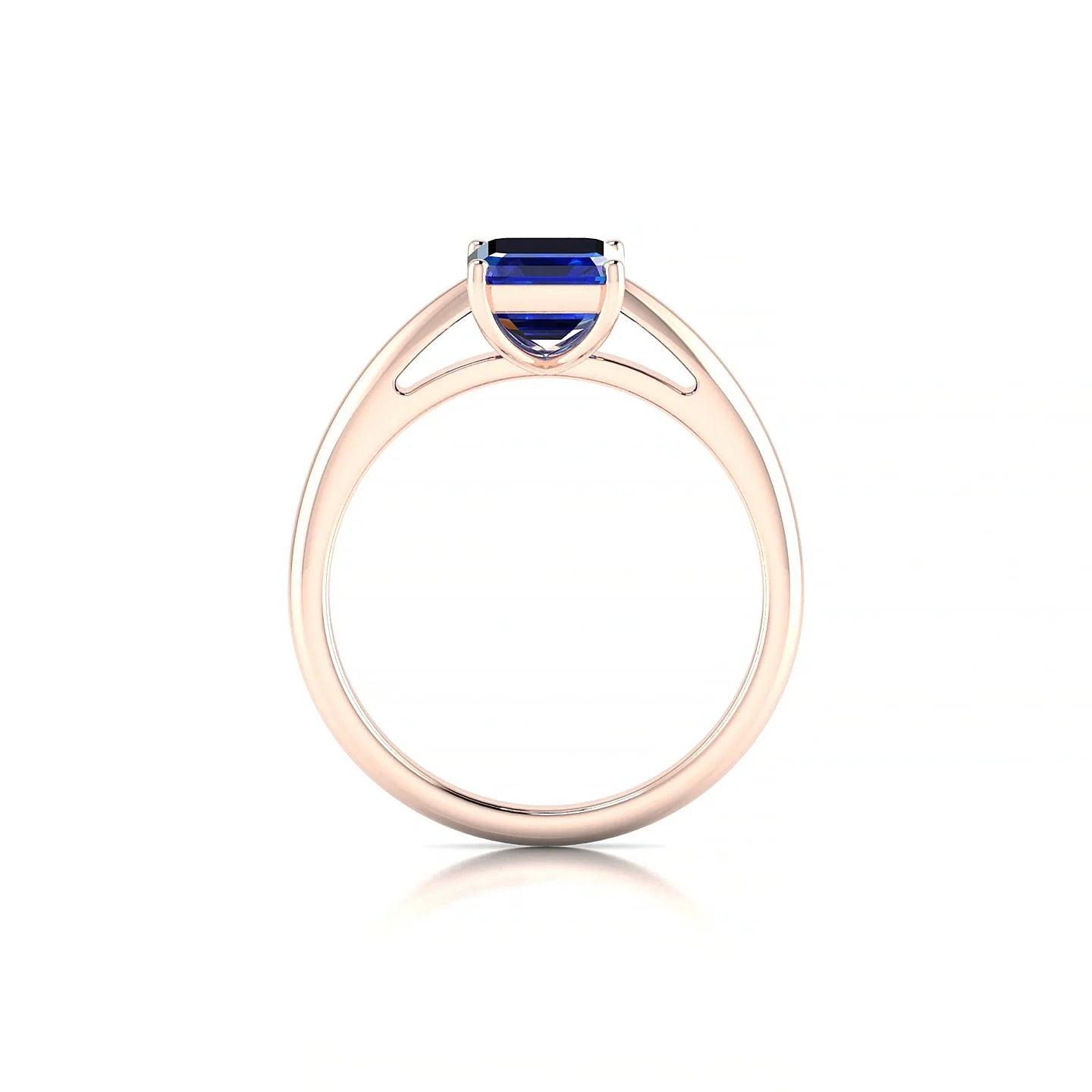 Treasure | 18k Rose Gold 8 x 6 mm Emerald Sapphire Ring