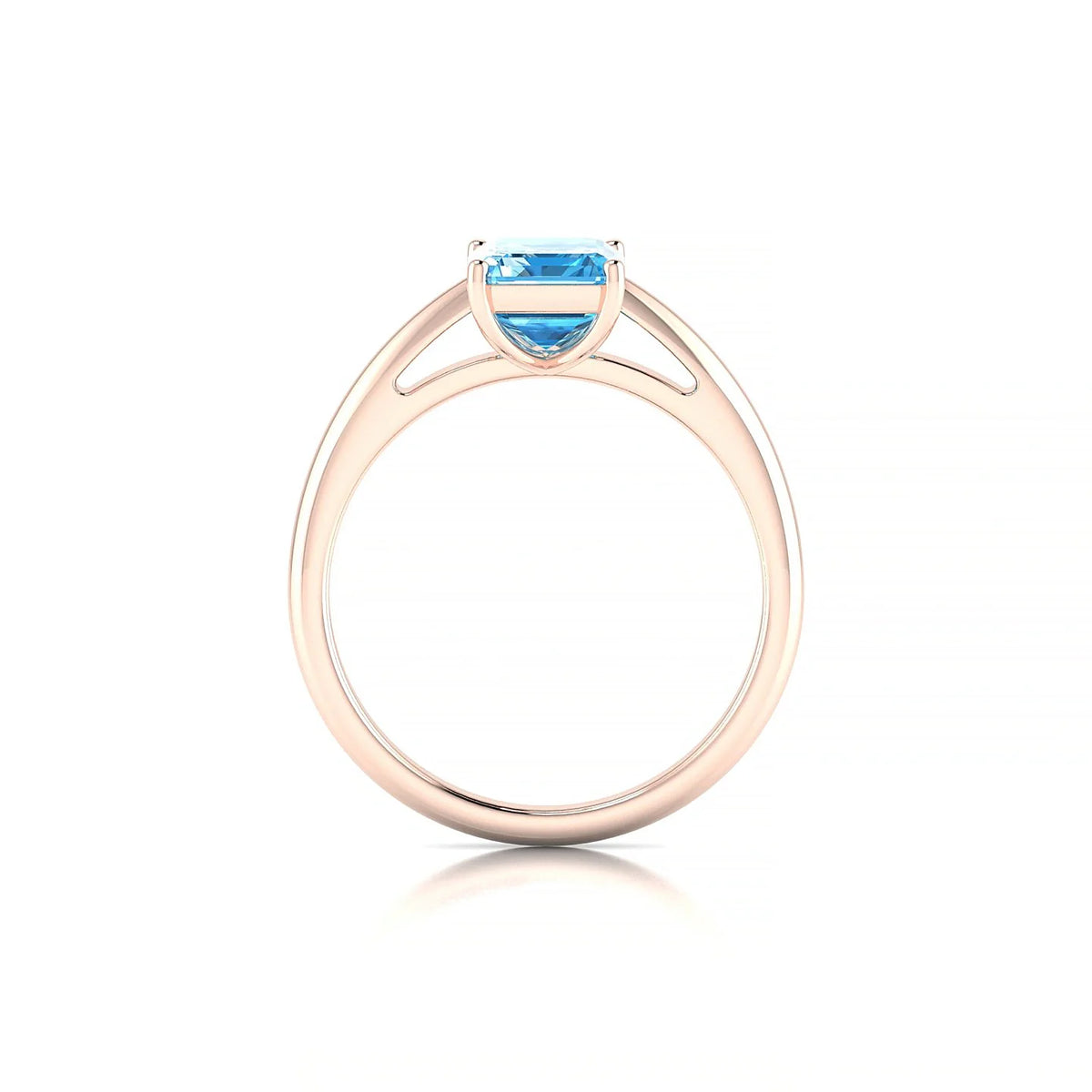 Treasure | 18k Rose Gold 8 x 6 mm Emerald Topaz Ring