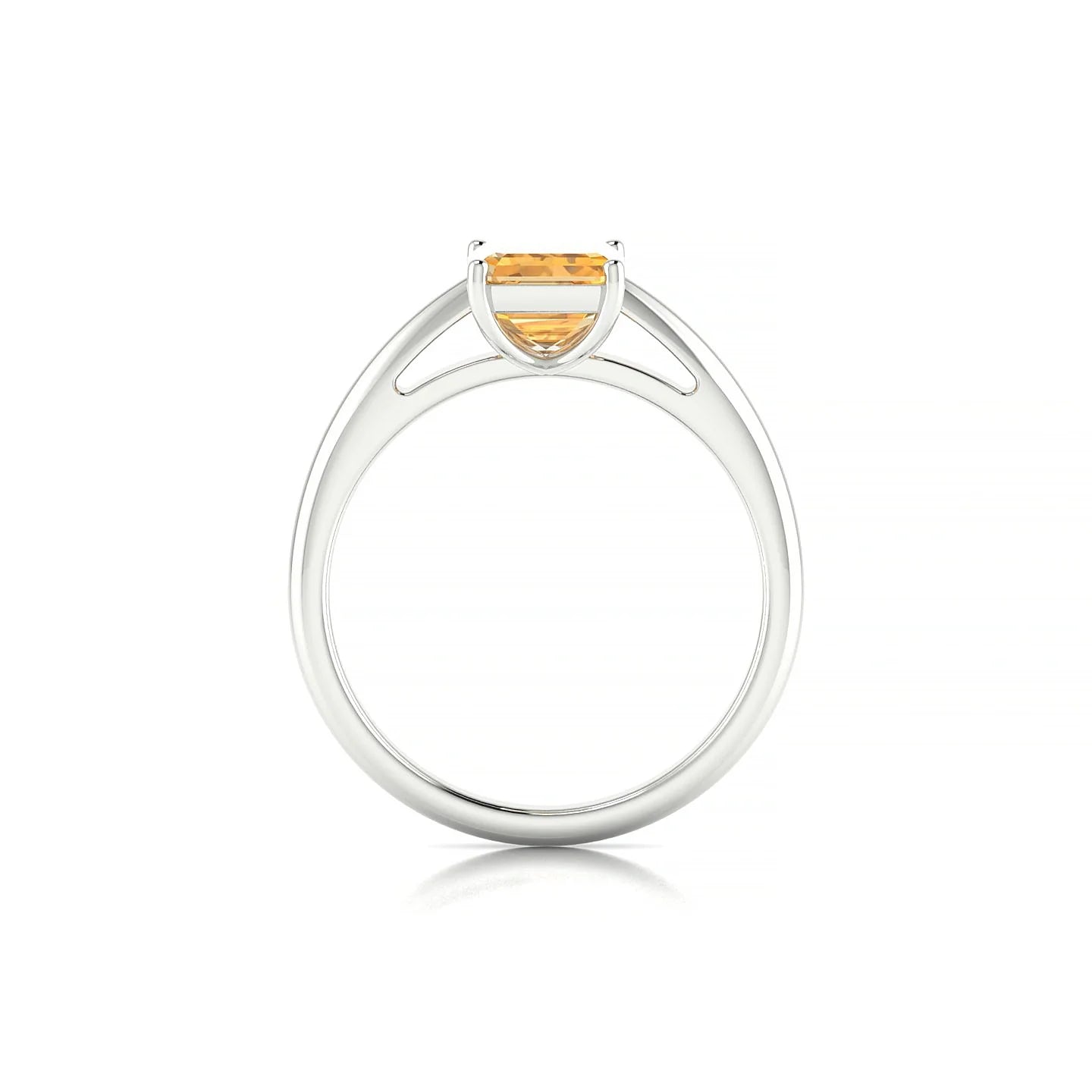 Treasure | 18k White Gold 8 x 6 mm Emerald Citrine Ring