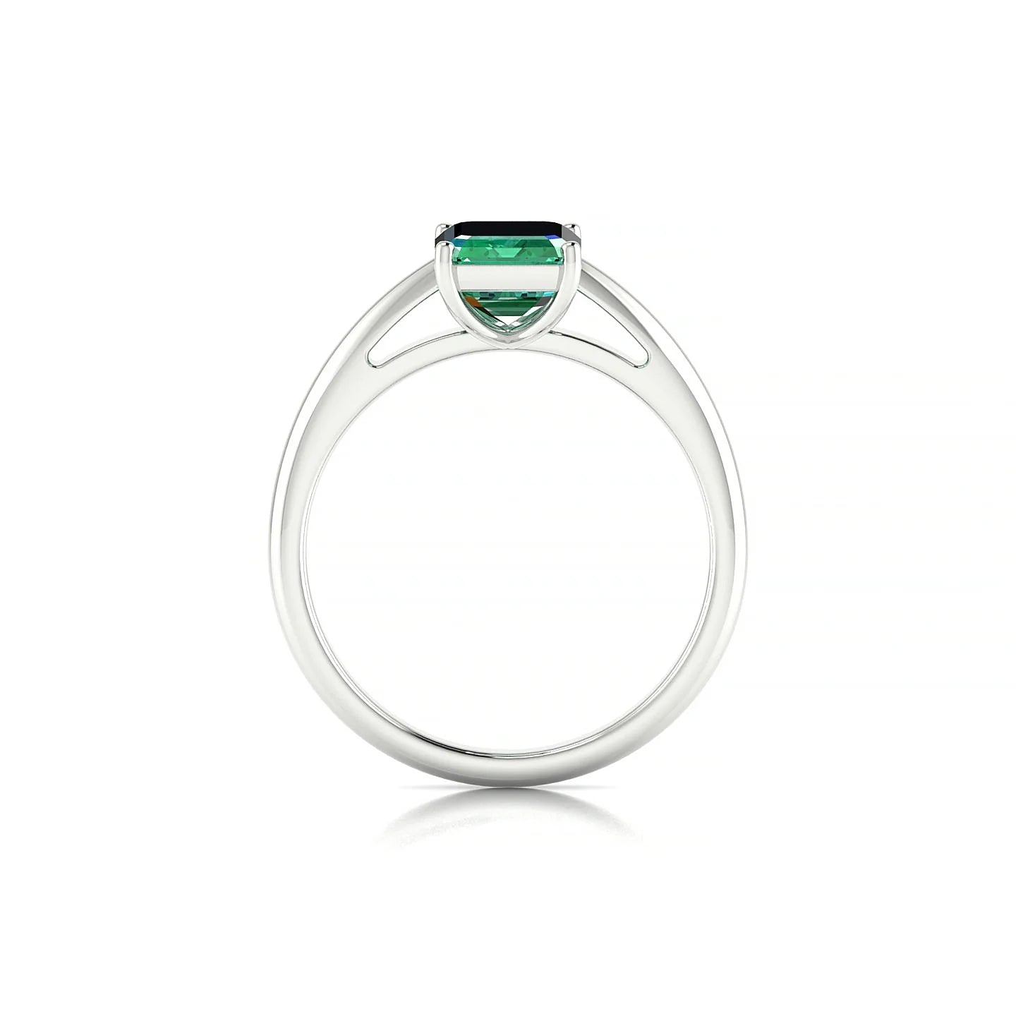 Treasure | 18k White Gold 8 x 6 mm Emerald Emerald Ring
