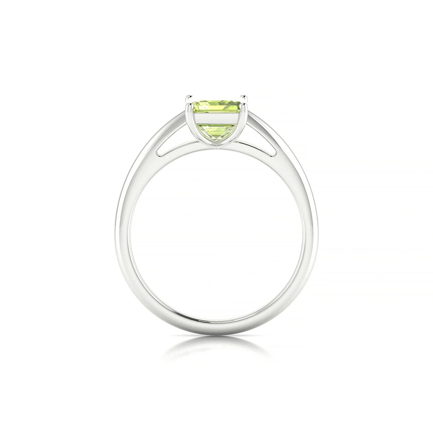Treasure | 18k White Gold 8 x 6 mm Emerald Peridot Ring