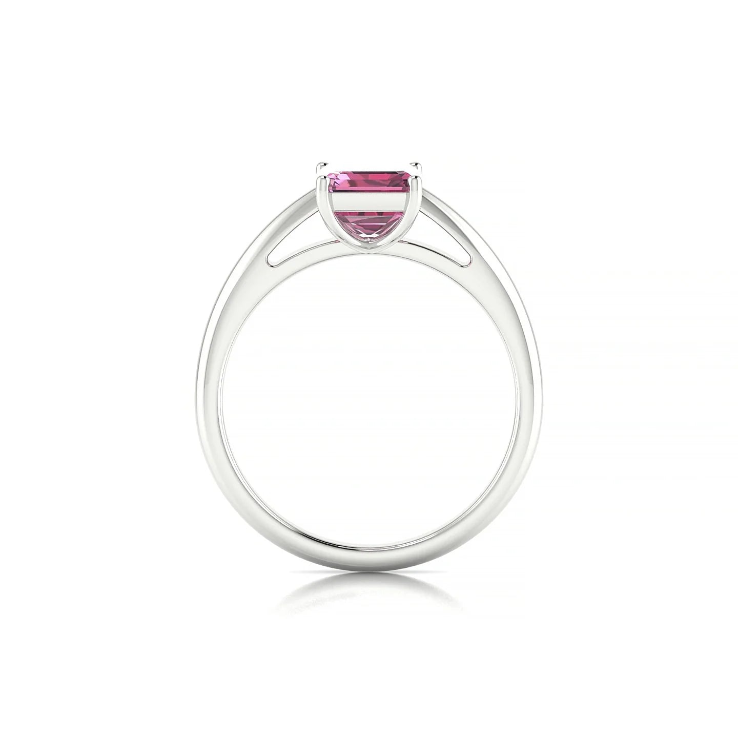 Treasure | 18k White Gold 8 x 6 mm Emerald Rhodolite Ring