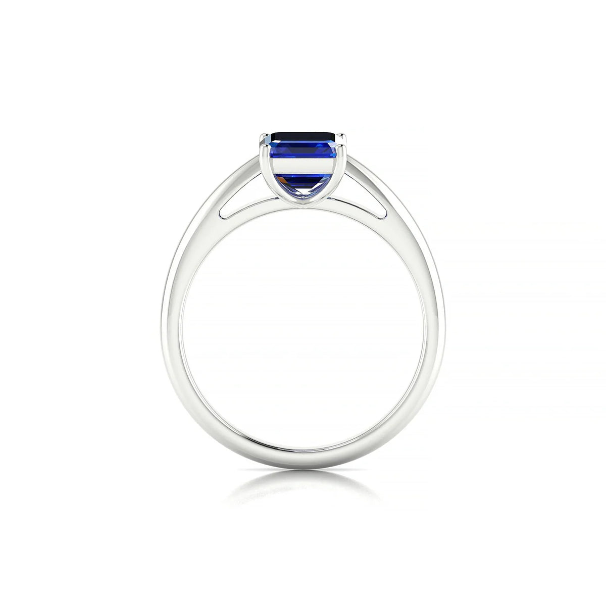 Treasure | 18k White Gold 8 x 6 mm Emerald Sapphire Ring