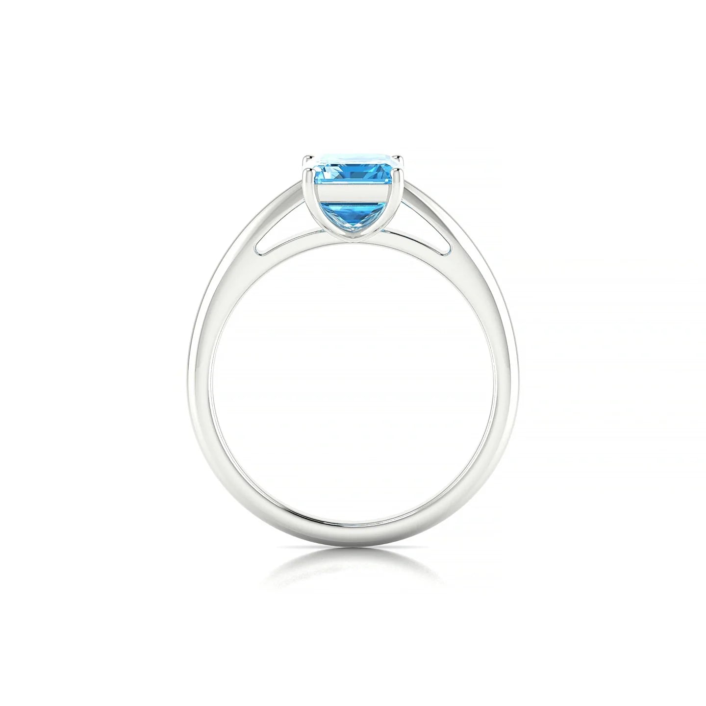 Treasure | 18k White Gold 8 x 6 mm Emerald Topaz Ring