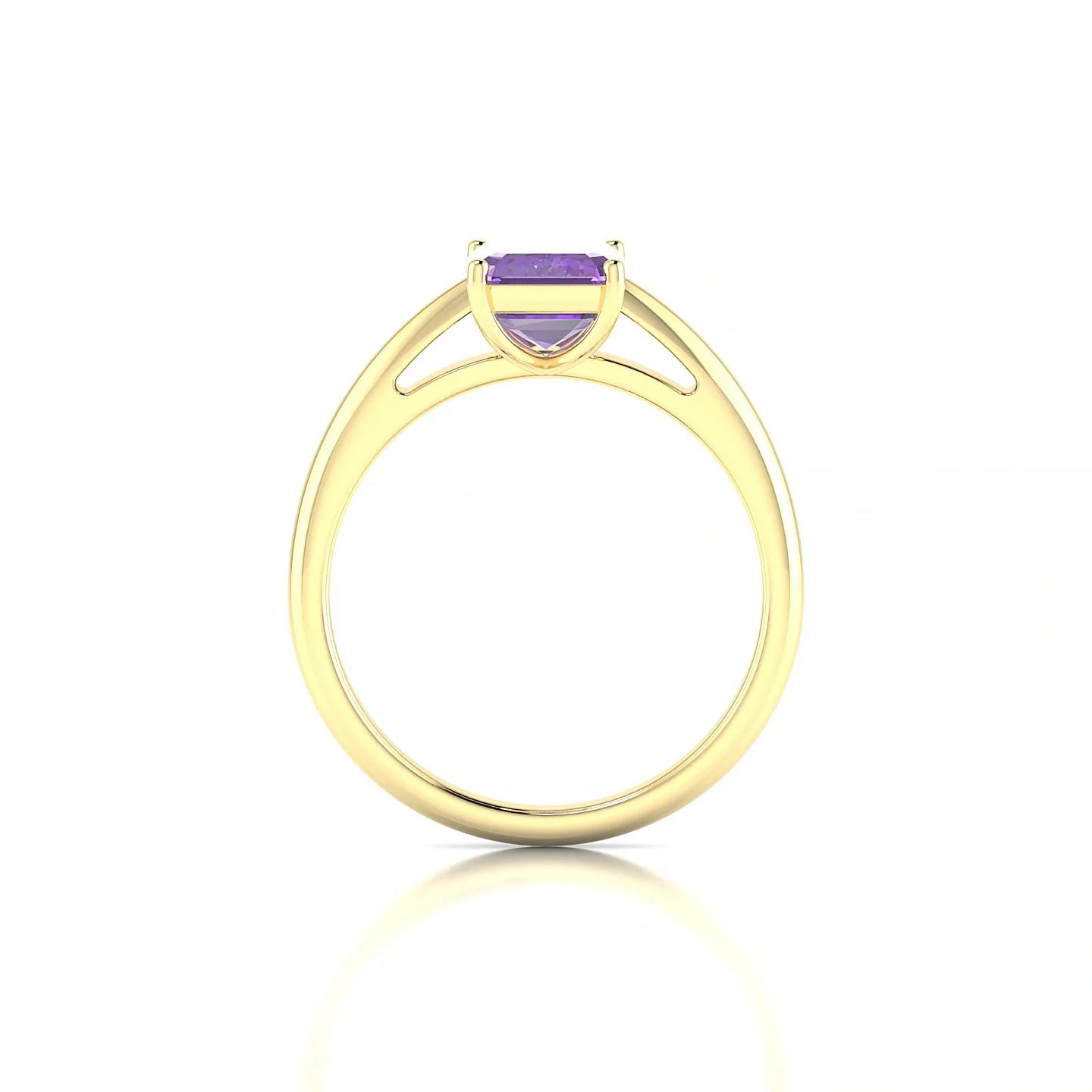 Treasure | 18k Yellow Gold 8 x 6 mm Emerald Amethyst Ring
