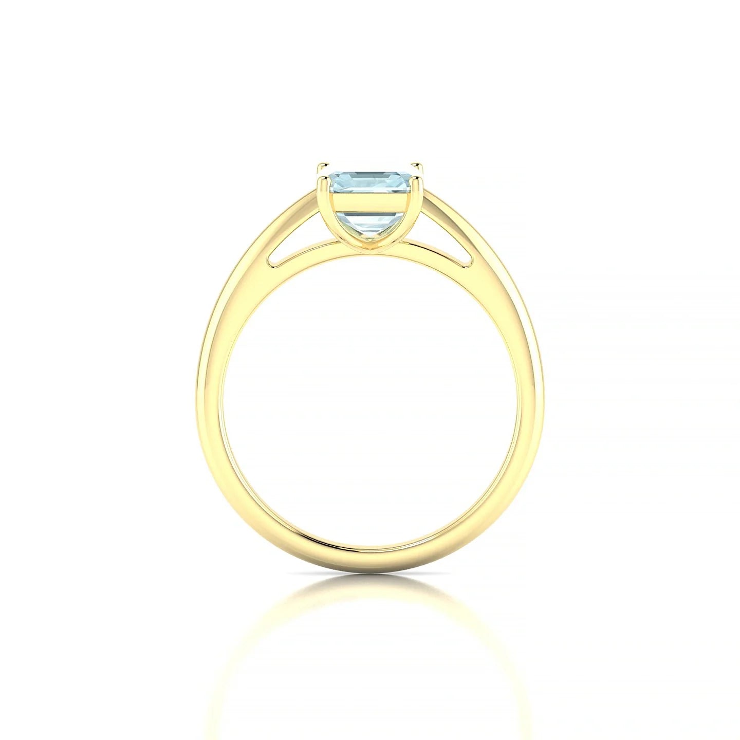 Treasure | 18k Yellow Gold 8 x 6 mm Emerald Aquamarine Ring