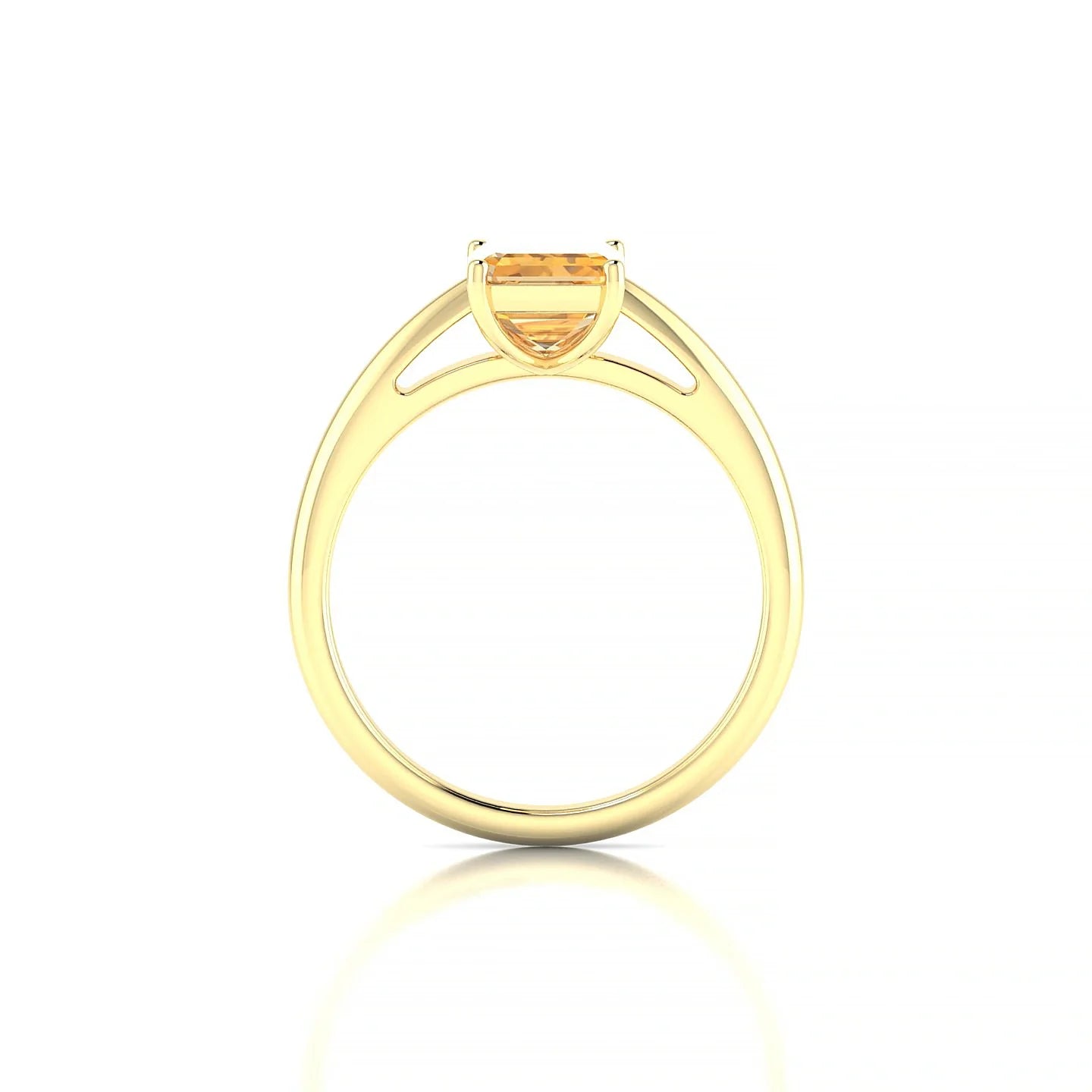 Treasure | 18k Yellow Gold 8 x 6 mm Emerald Citrine Ring