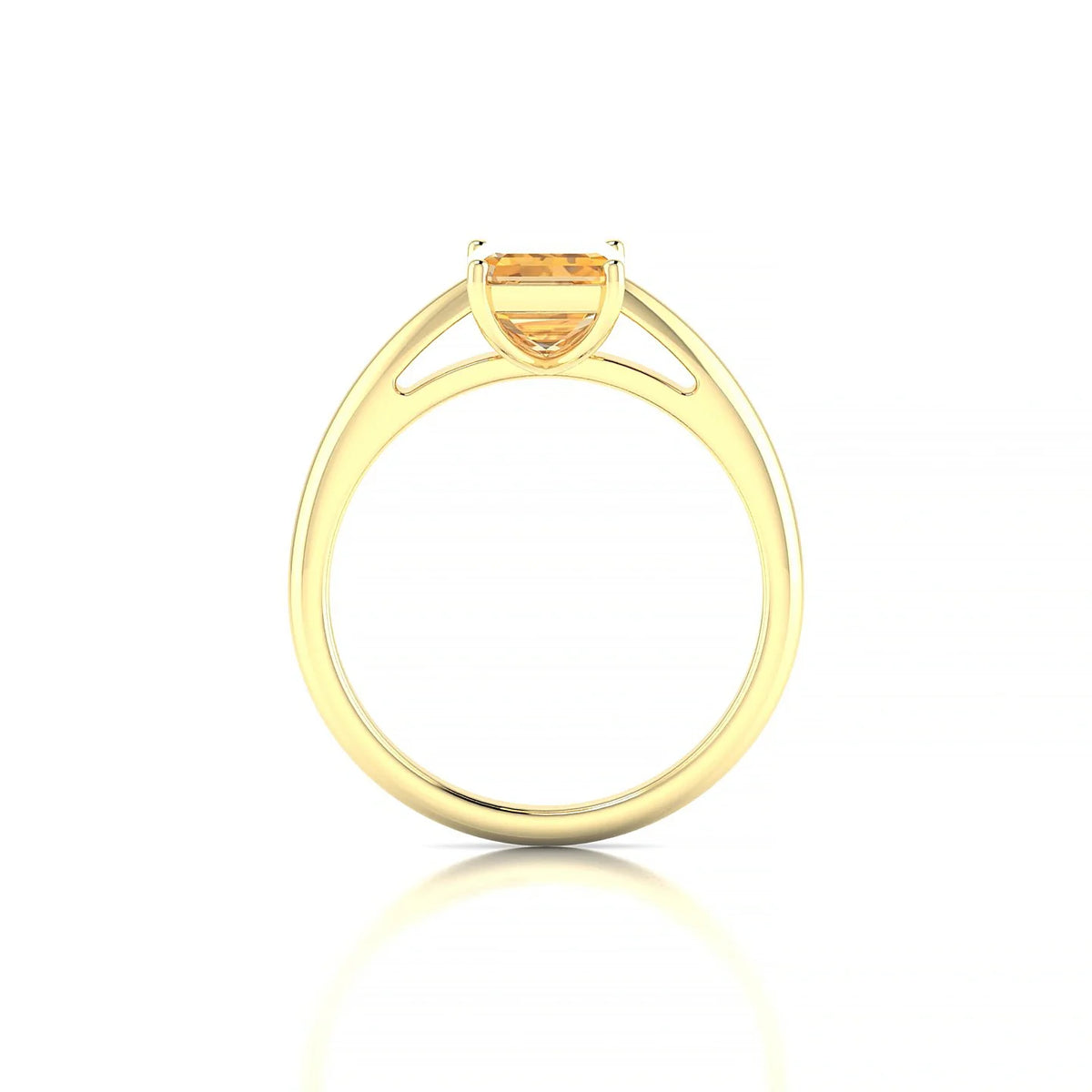 Treasure | 18k Yellow Gold 8 x 6 mm Emerald Citrine Ring