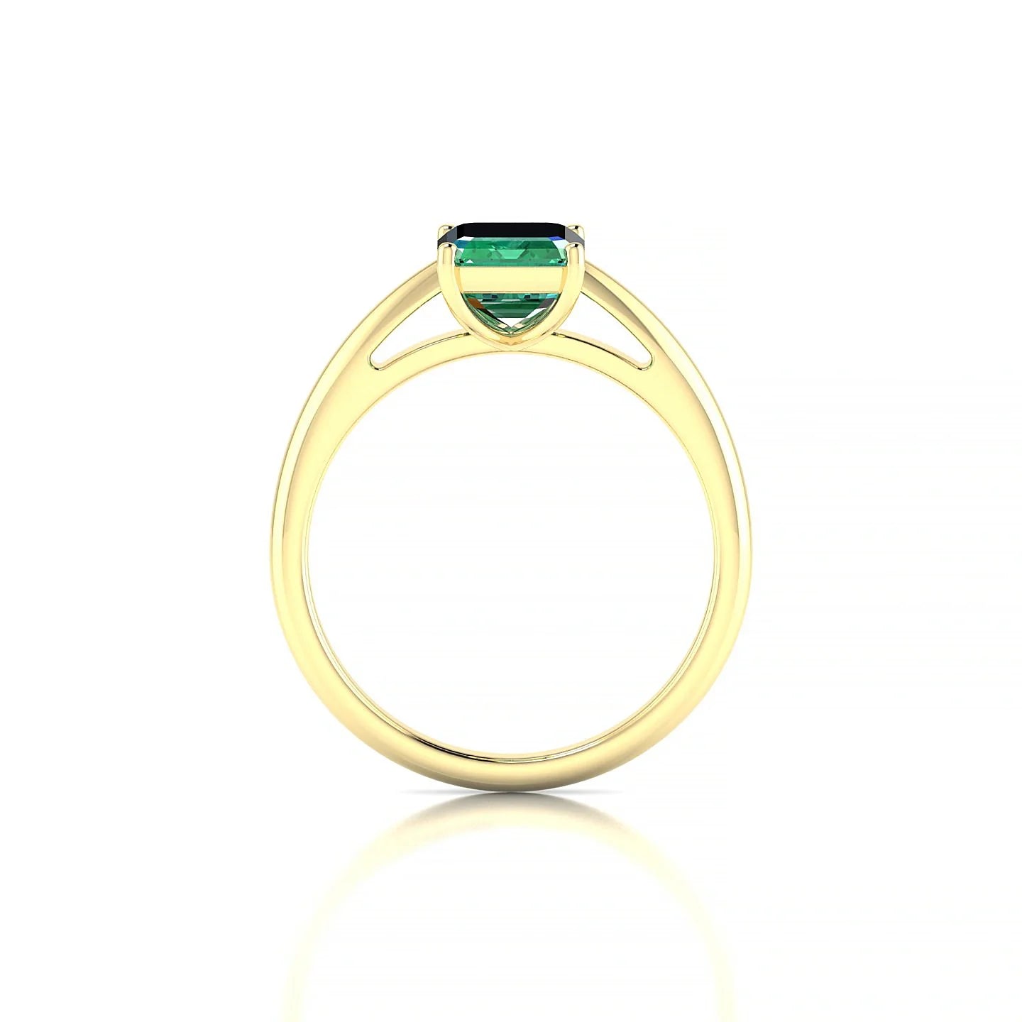 Treasure | 18k Yellow Gold 8 x 6 mm Emerald Emerald Ring
