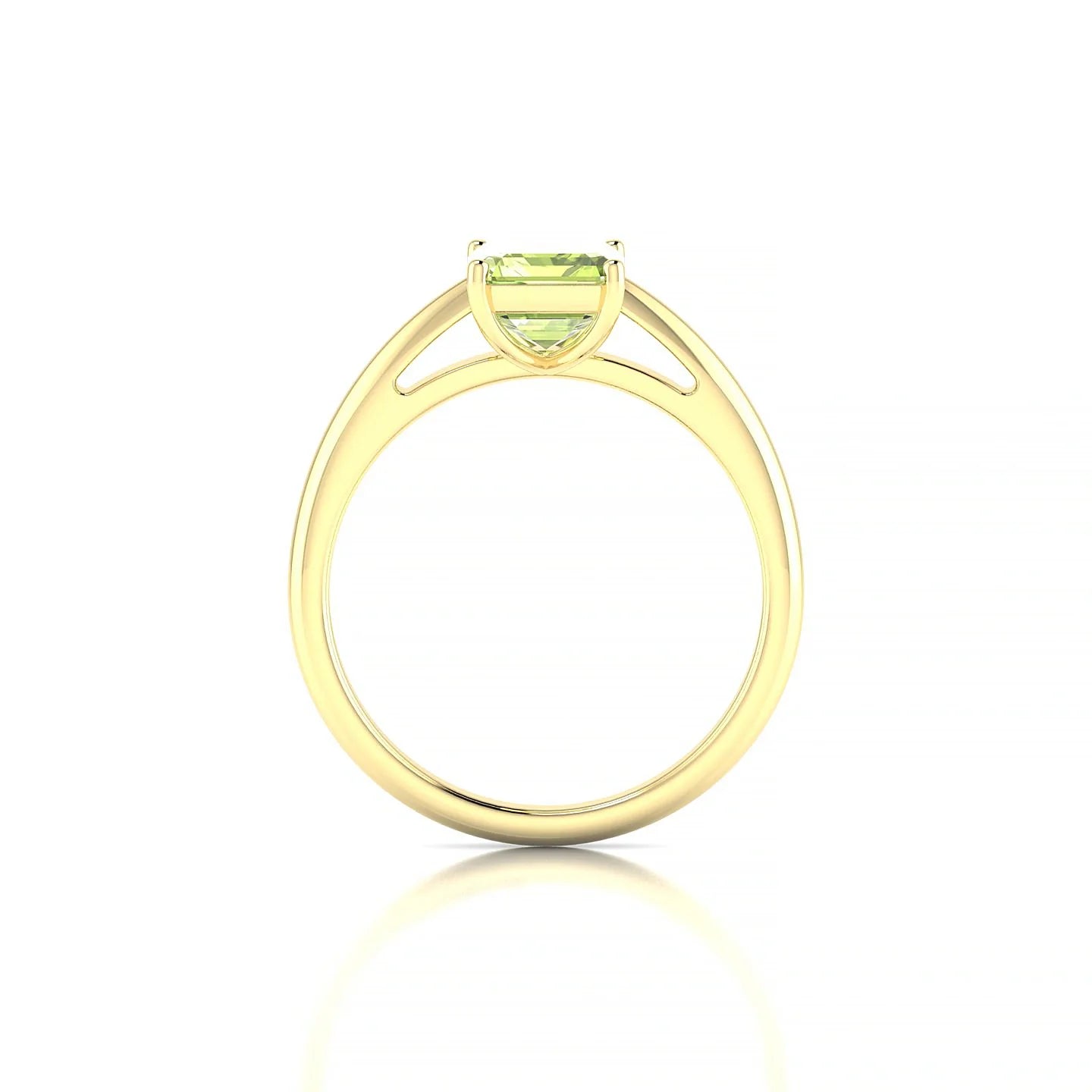Treasure | 18k Yellow Gold 8 x 6 mm Emerald Peridot Ring