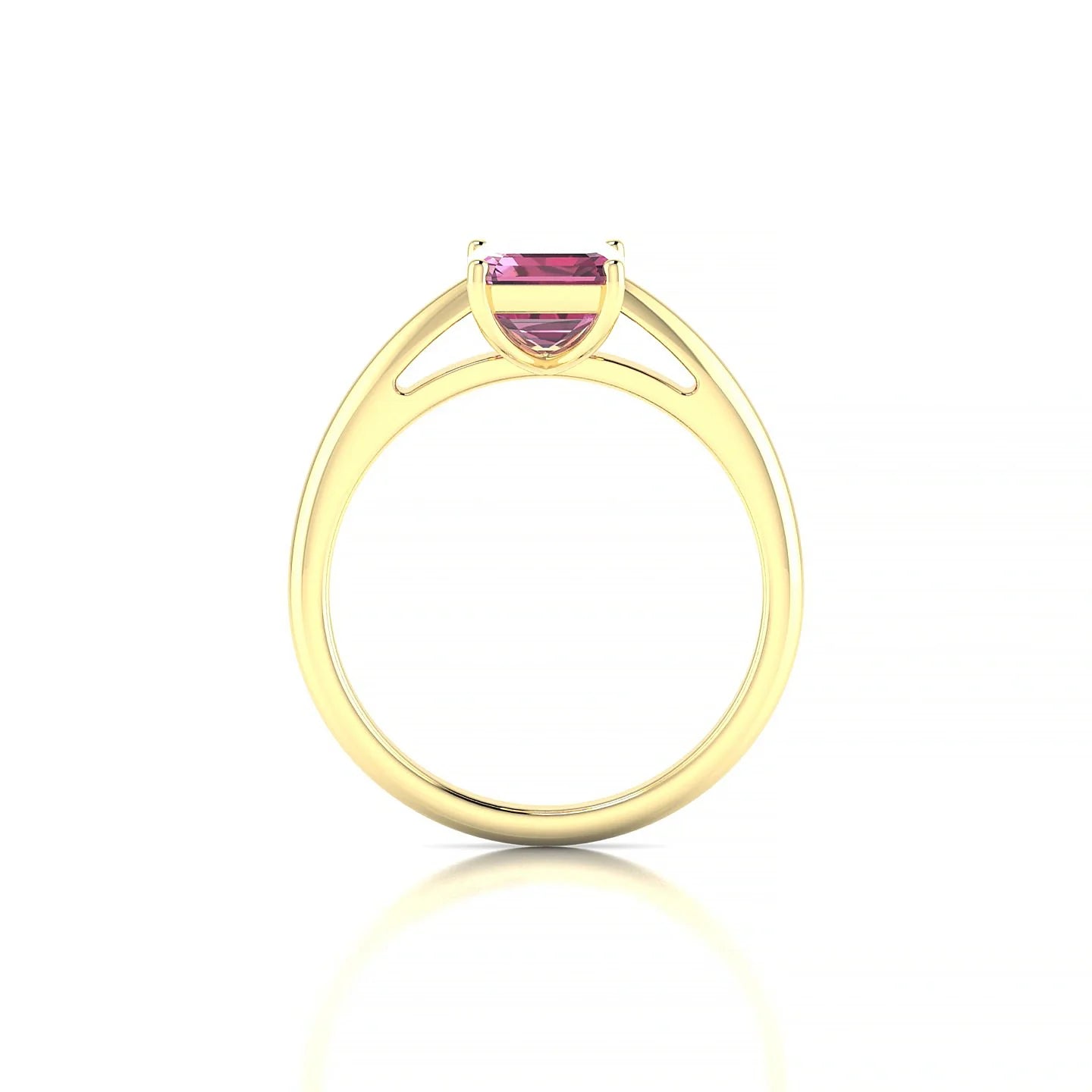 Treasure | 18k Yellow Gold 8 x 6 mm Emerald Rhodolite Ring