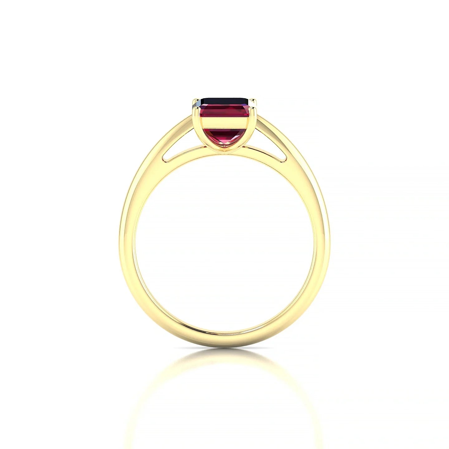 Treasure | 18k Yellow Gold 8 x 6 mm Emerald Ruby Ring