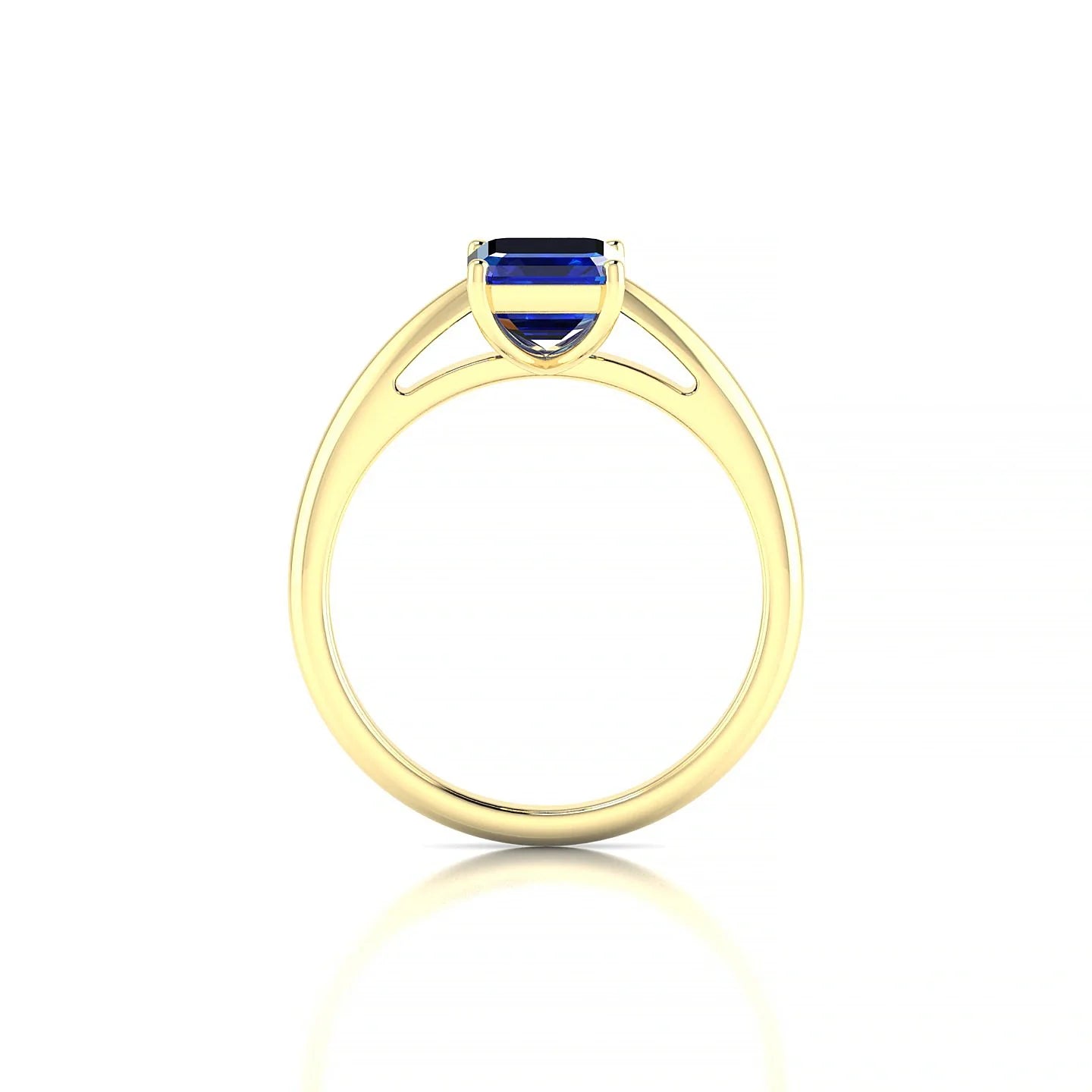 Treasure | 18k Yellow Gold 8 x 6 mm Emerald Sapphire Ring