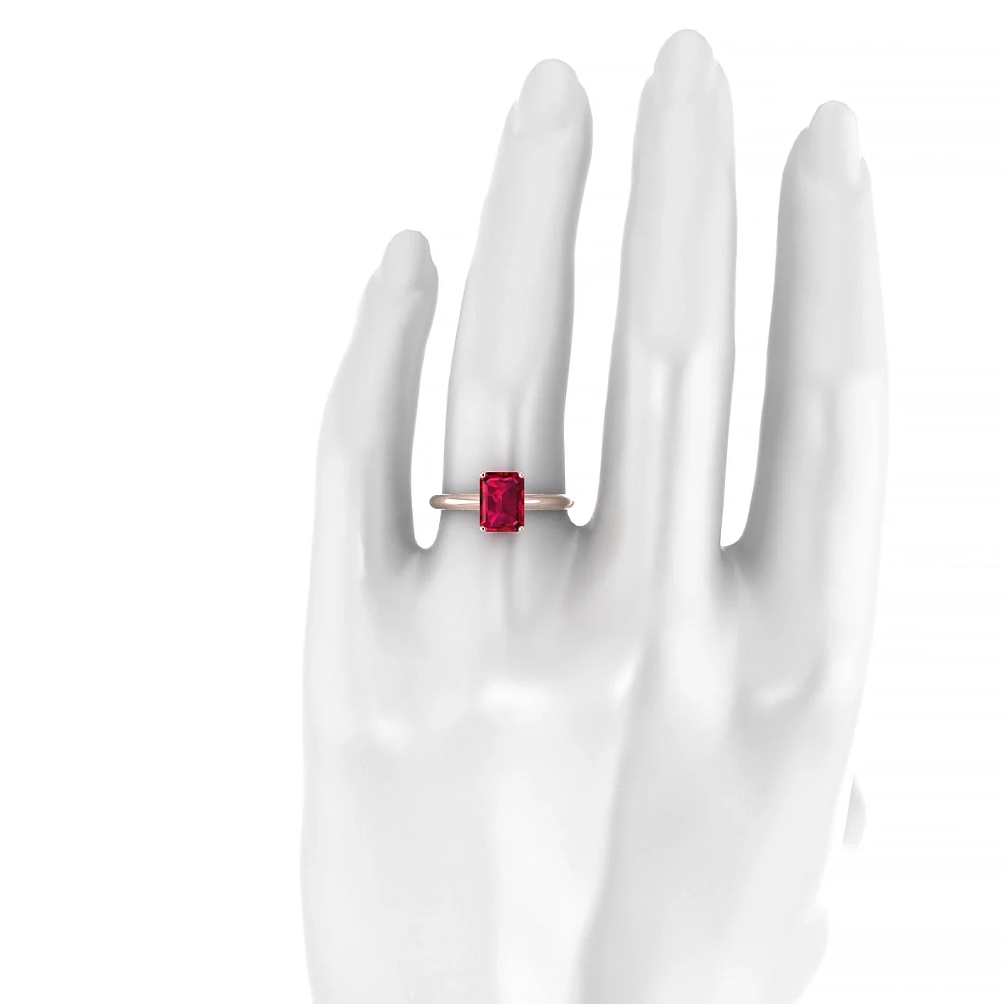 Treasure | 18k Rose Gold 8 x 6 mm Emerald Ruby Ring