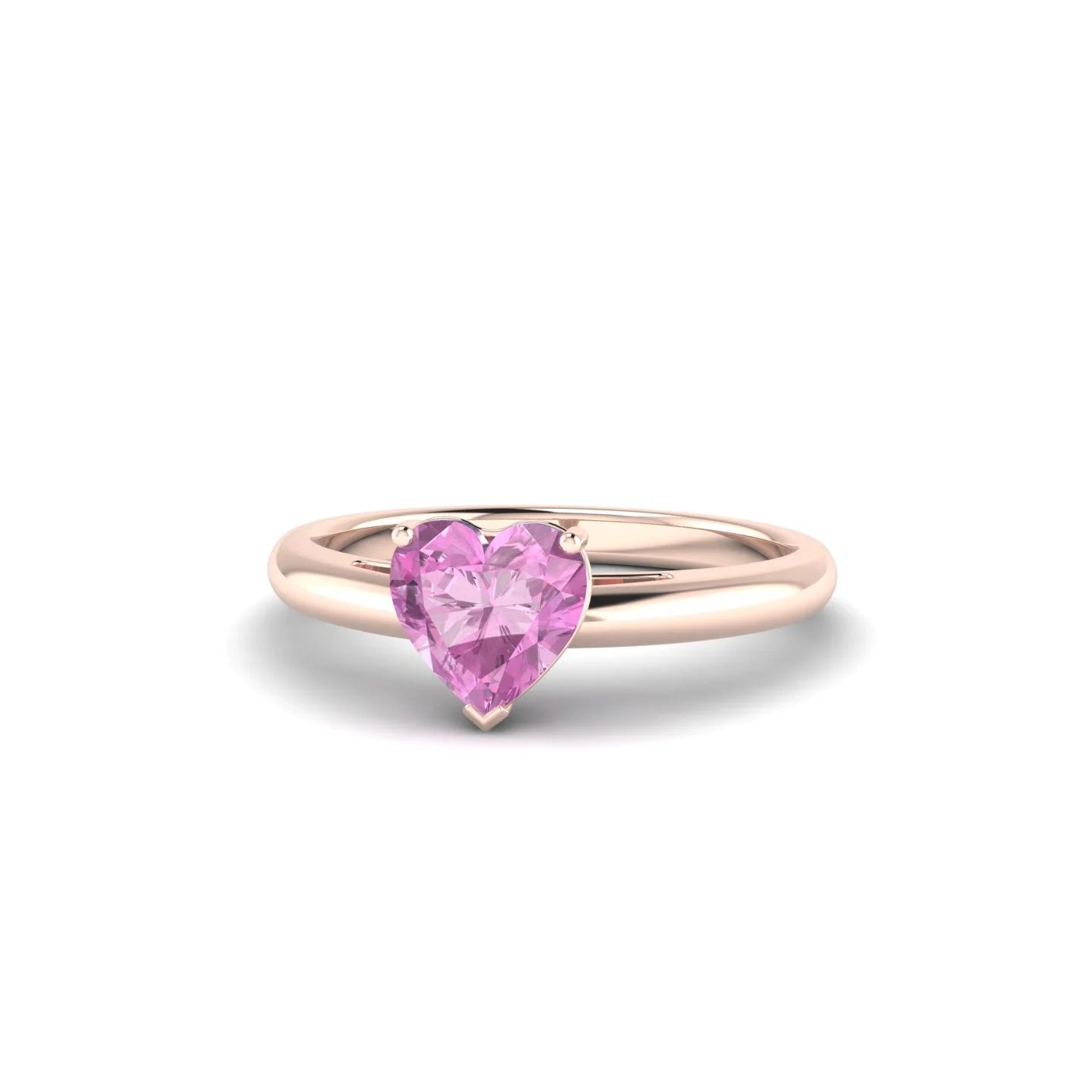 Treasure | 18k Rose Gold 5.5 mm Heart Pink Sapphire Ring