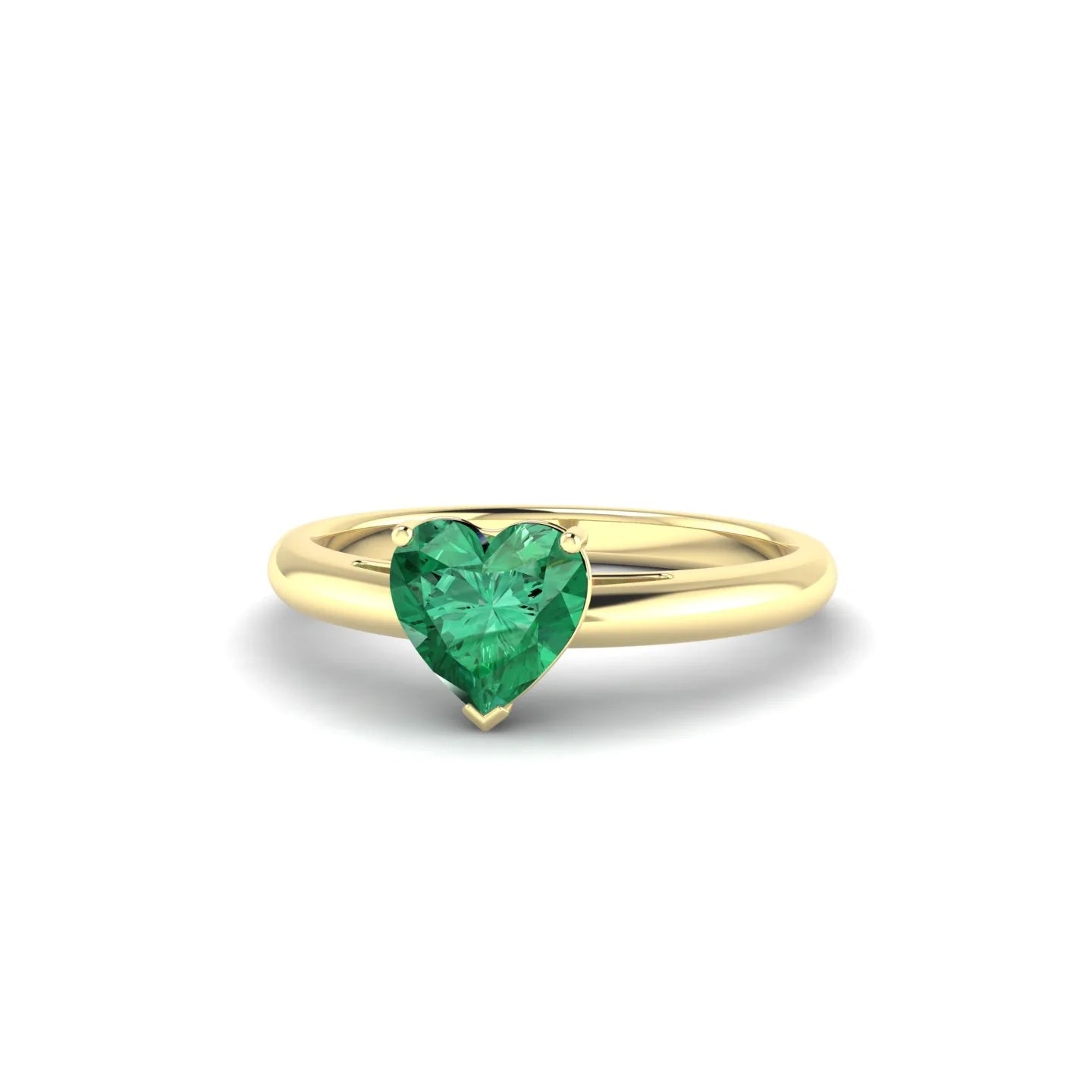 Treasure | 18k Yellow Gold 5.5 mm Heart Emerald Ring