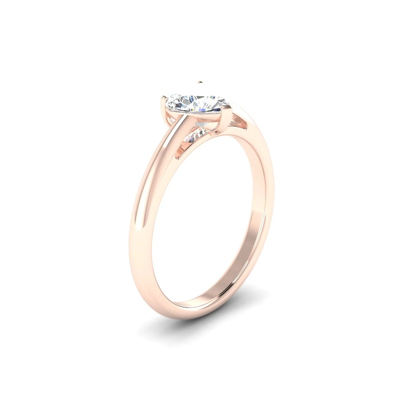 Treasure | 18k Rose Gold 5.5 mm Heart Diamond Ring