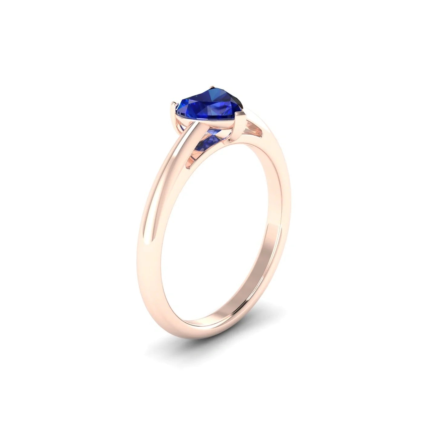 Treasure | 18k Rose Gold 5.5 mm Heart Sapphire Ring