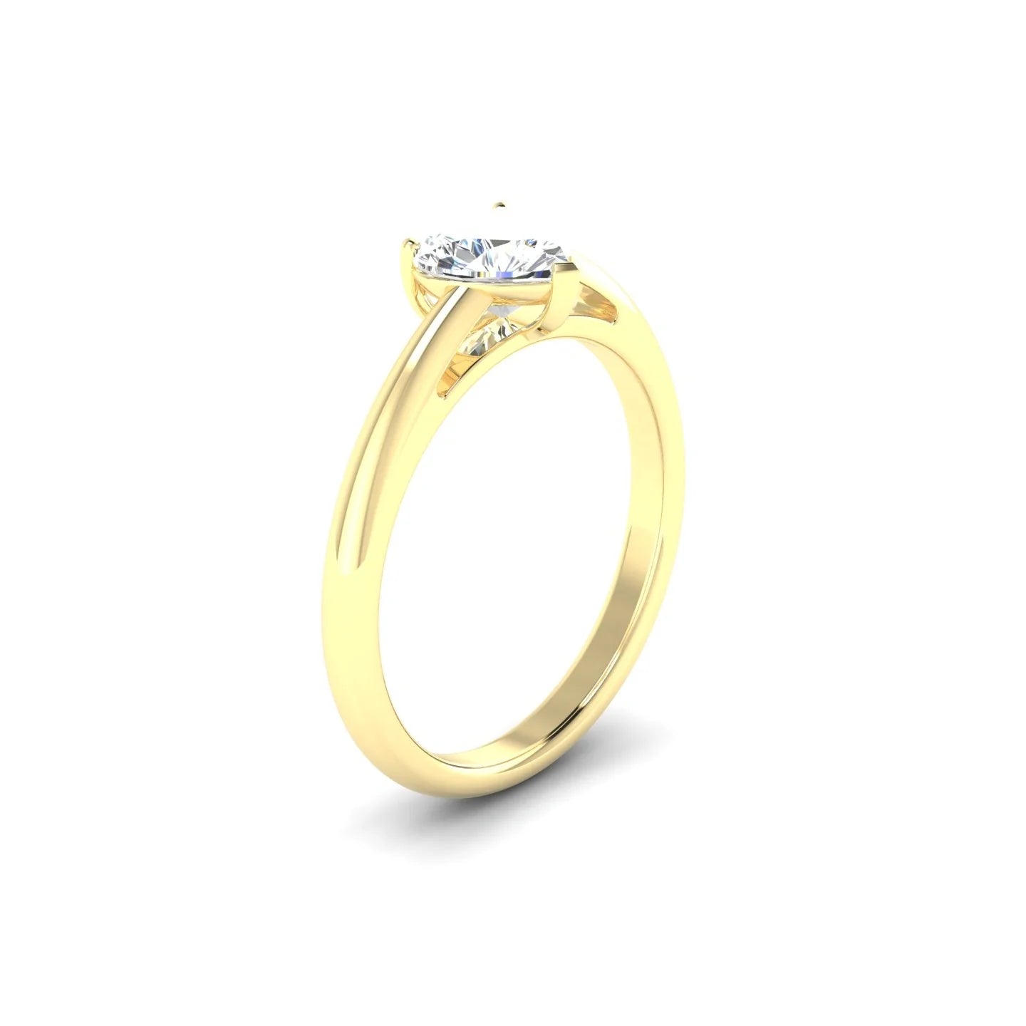 Treasure | 18k Yellow Gold 5.5 mm Heart Diamond Ring