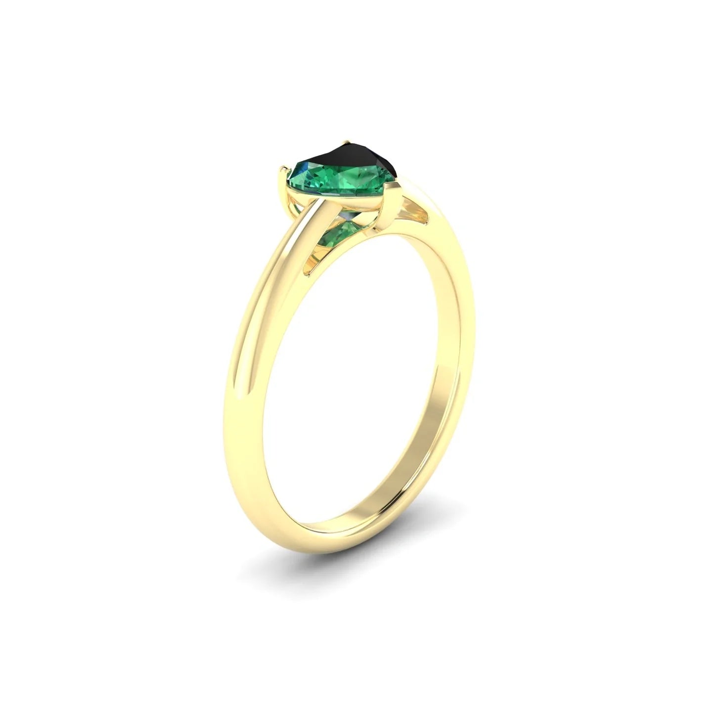 Treasure | 18k Yellow Gold 5.5 mm Heart Emerald Ring