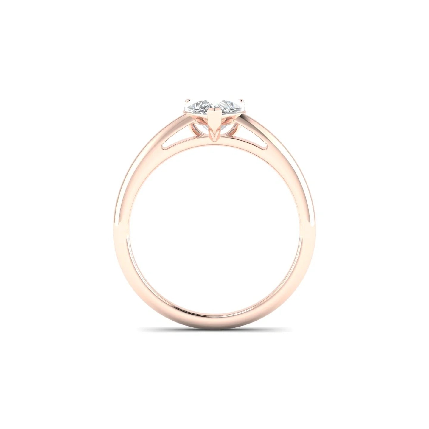 Treasure | 18k Rose Gold 5.5 mm Heart Diamond Ring
