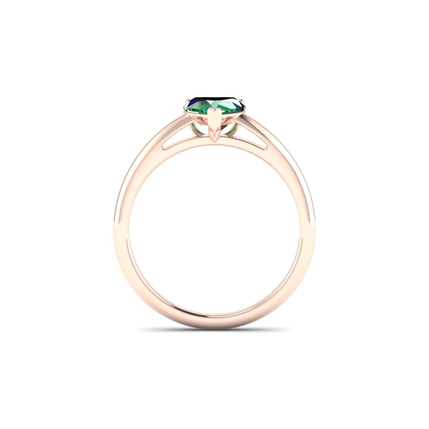 Treasure | 18k Rose Gold 5.5 mm Heart Emerald Ring