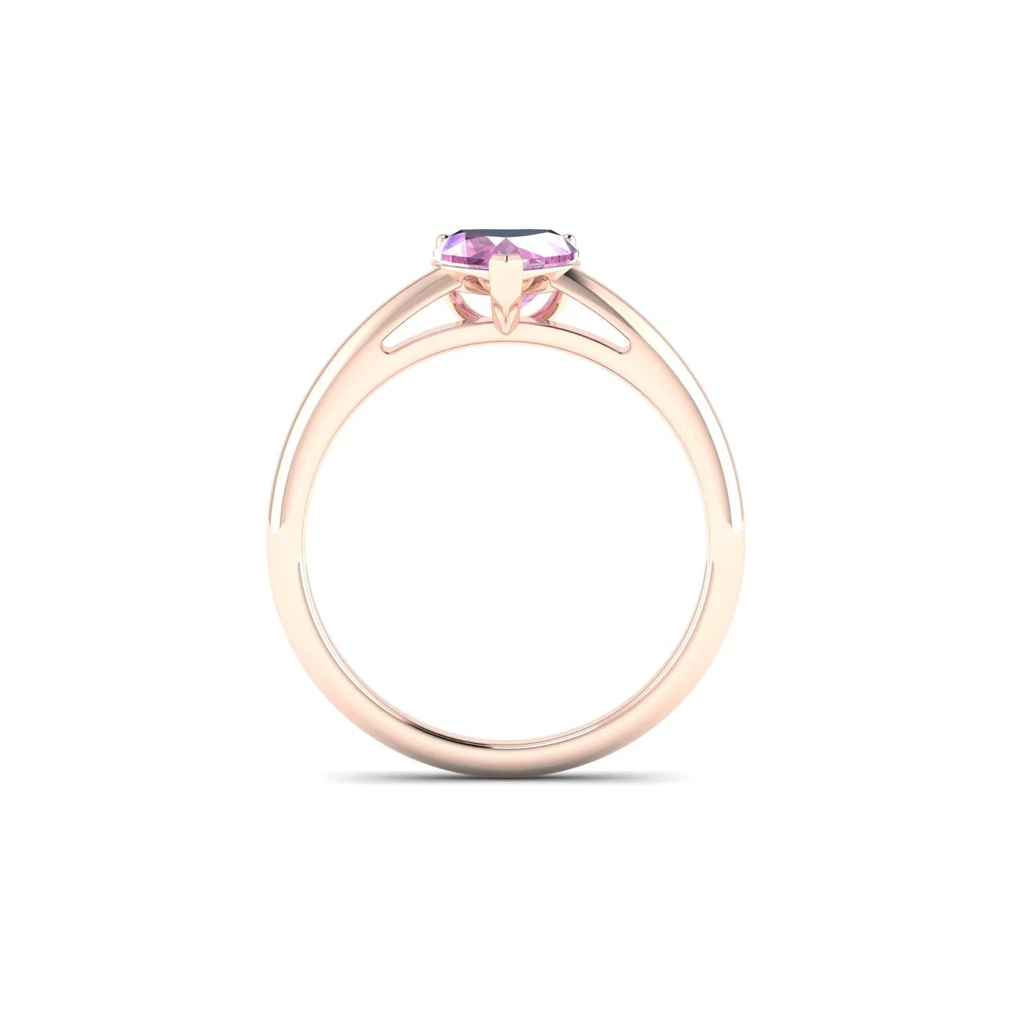 Treasure | 18k Rose Gold 5.5 mm Heart Pink Sapphire Ring