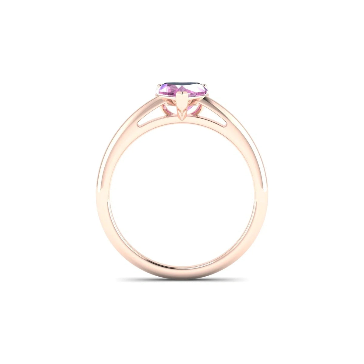 Treasure | 18k Rose Gold 5.5 mm Heart Pink Sapphire Ring