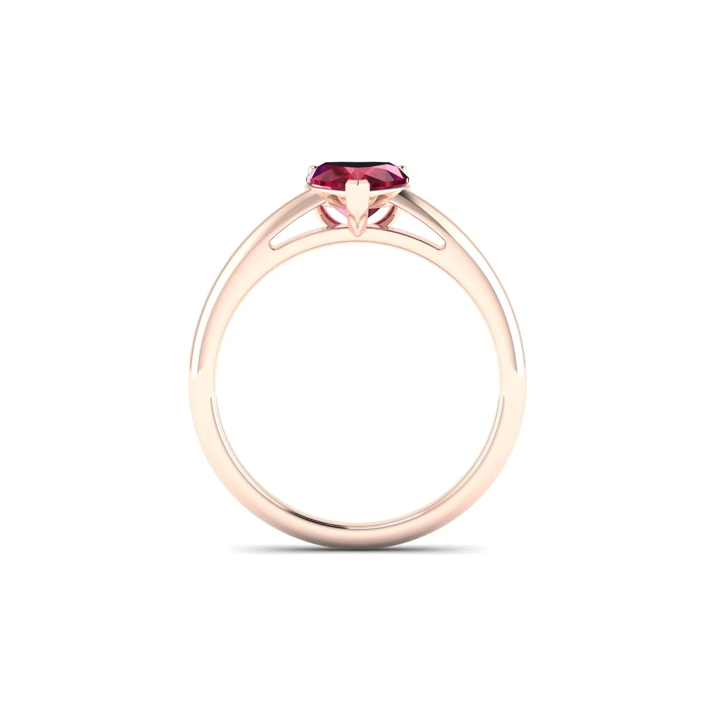 Treasure | 18k Rose Gold 5.5 mm Heart Ruby Ring
