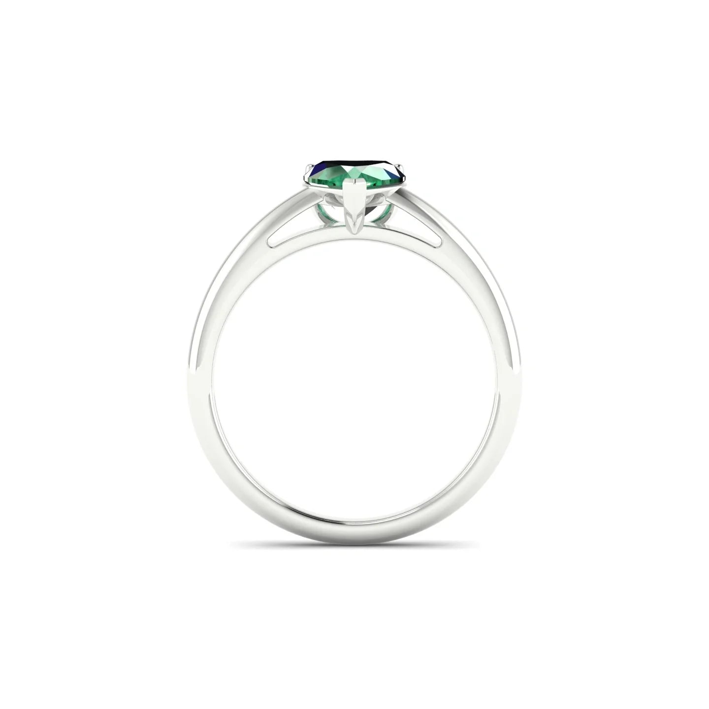 Treasure | 18k White Gold 5.5 mm Heart Emerald Ring