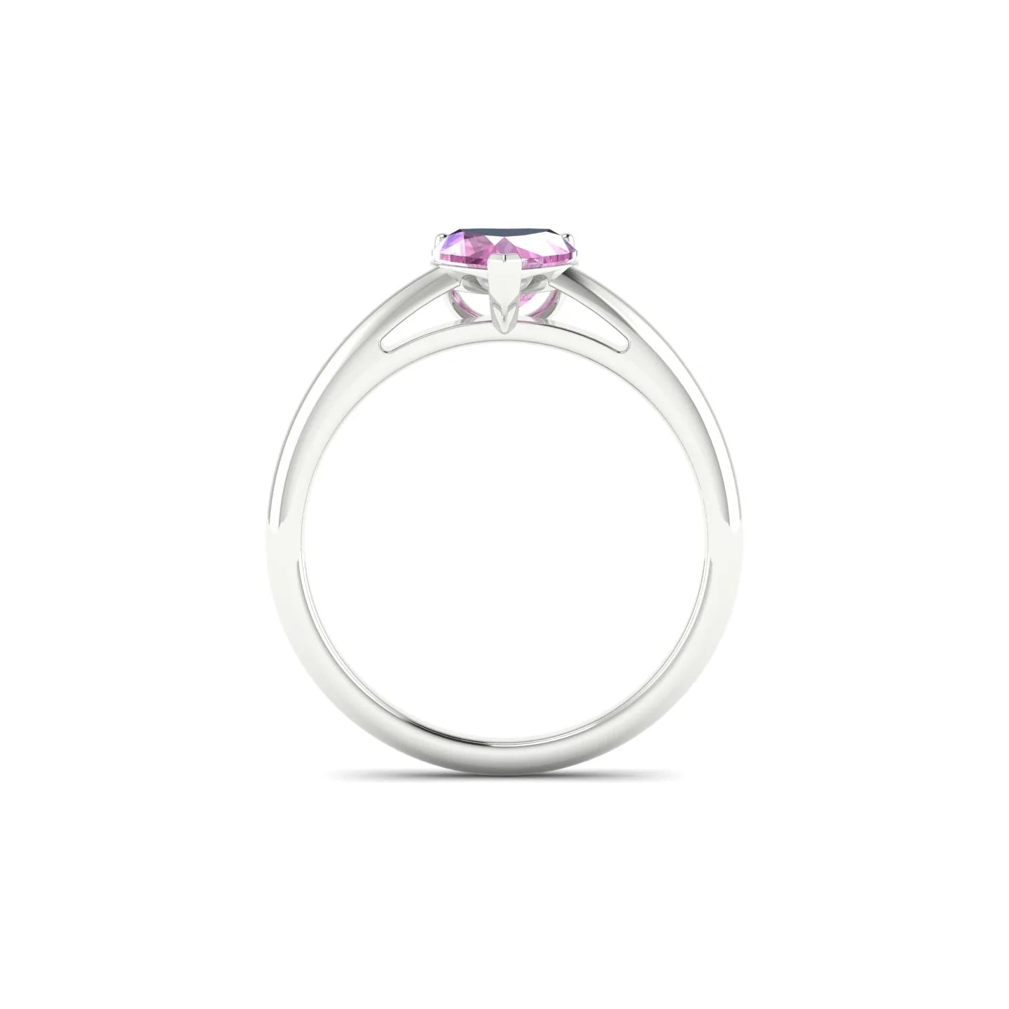 Treasure | 18k White Gold 5.5 mm Heart Pink Sapphire Ring