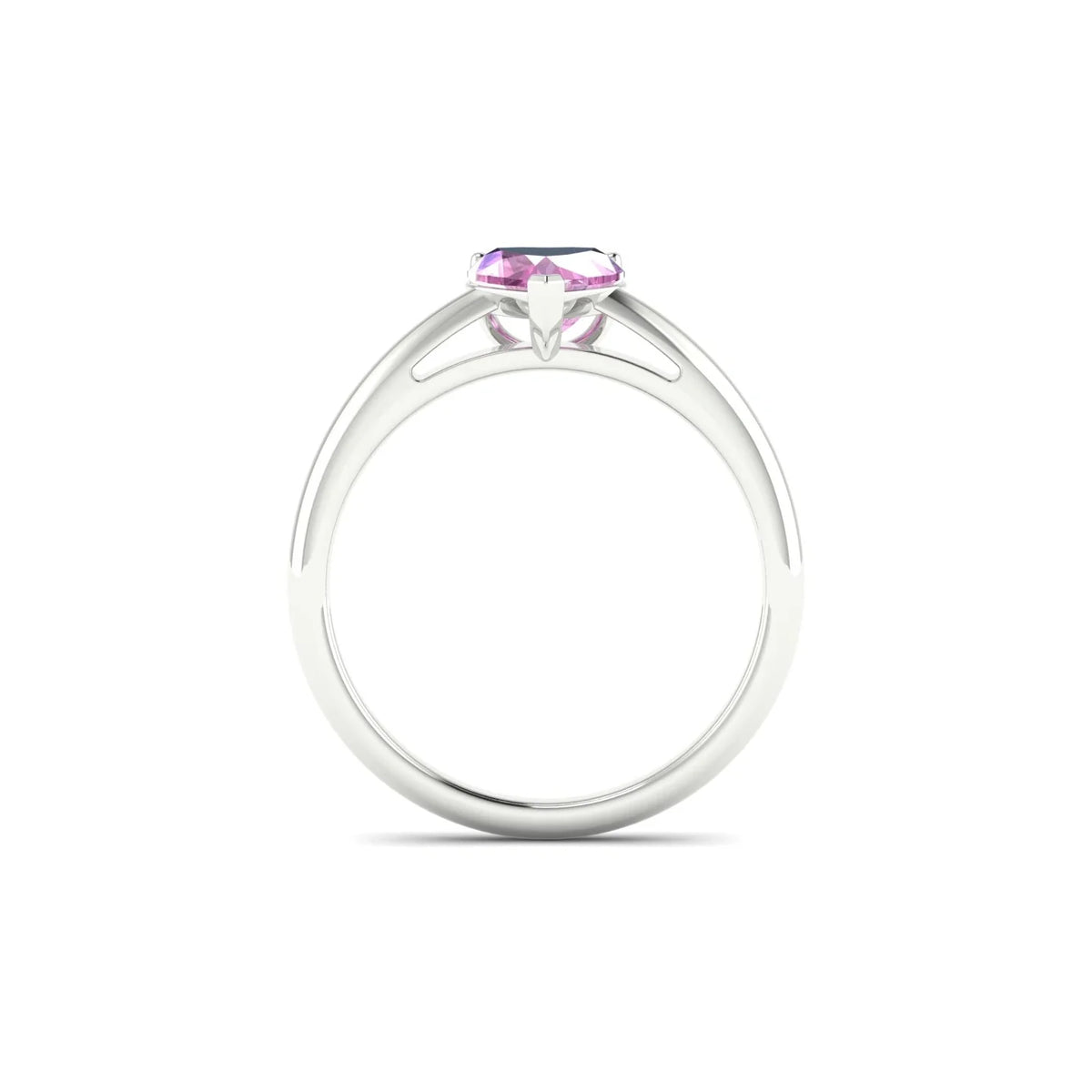 Treasure | 18k White Gold 5.5 mm Heart Pink Sapphire Ring
