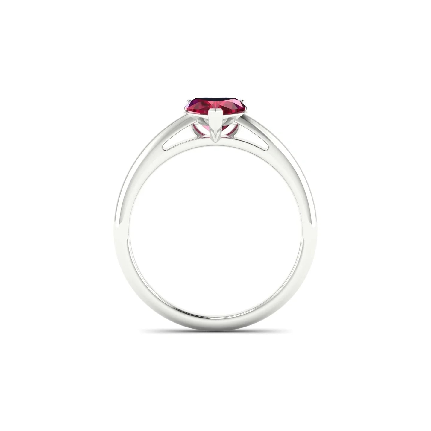 Treasure | 18k White Gold 5.5 mm Heart Ruby Ring