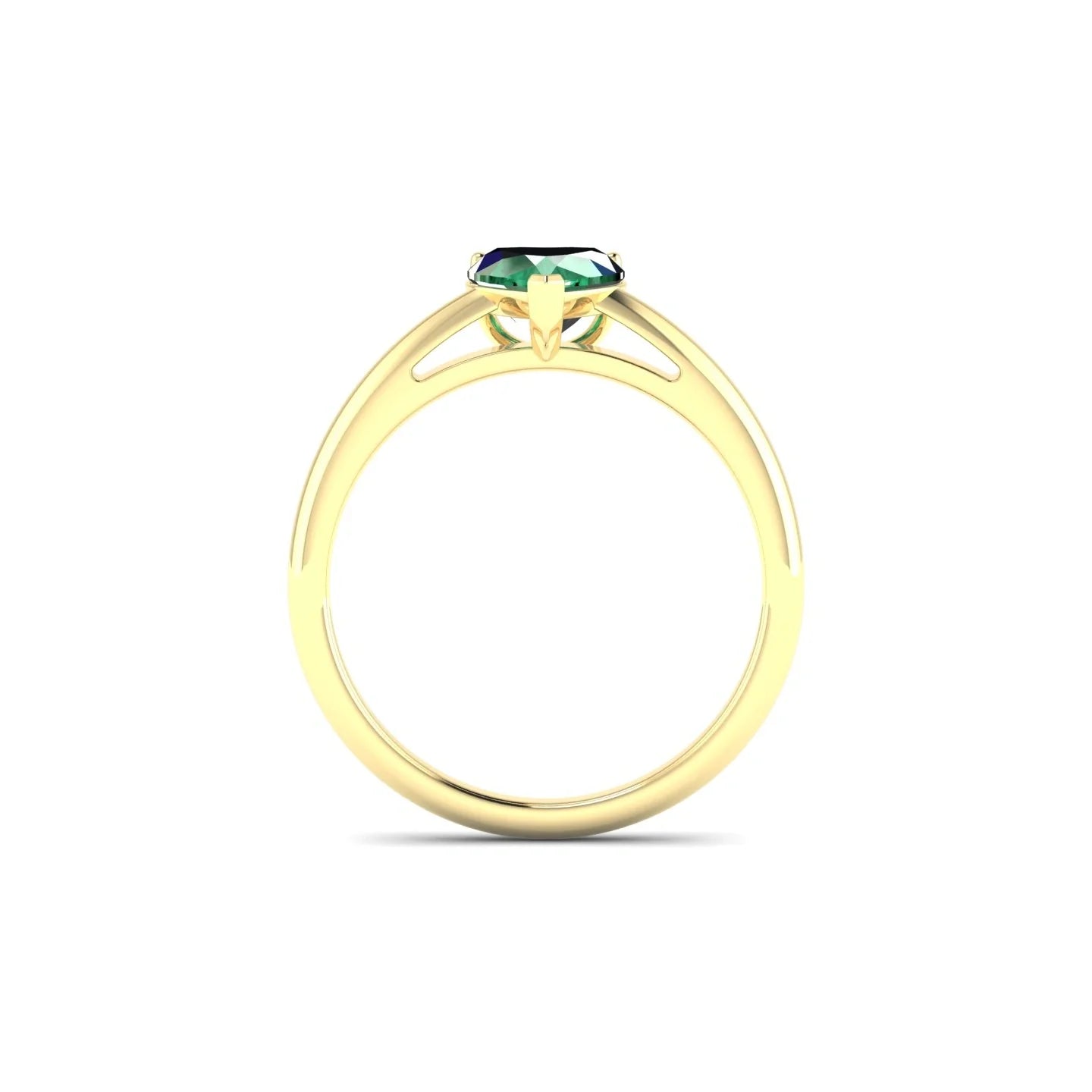 Treasure | 18k Yellow Gold 5.5 mm Heart Emerald Ring