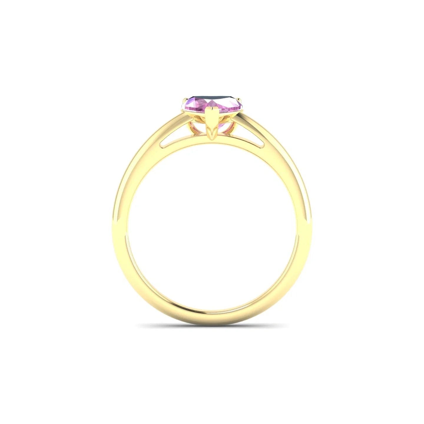 Treasure | 18k Yellow Gold 5.5 mm Heart Pink Sapphire Ring