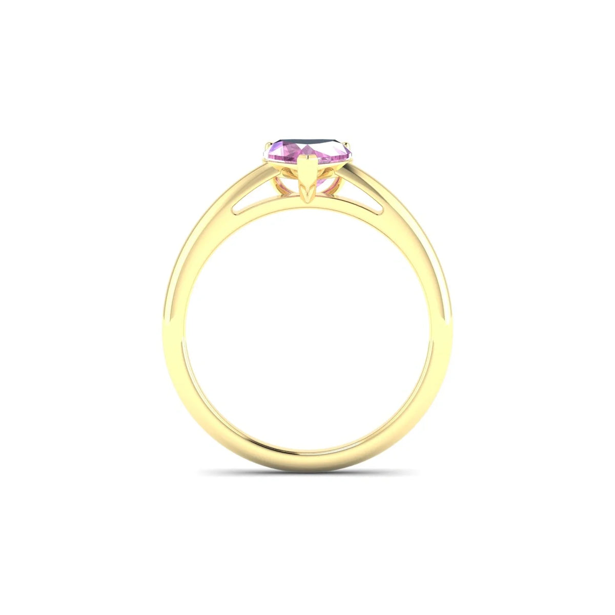 Treasure | 18k Yellow Gold 5.5 mm Heart Pink Sapphire Ring